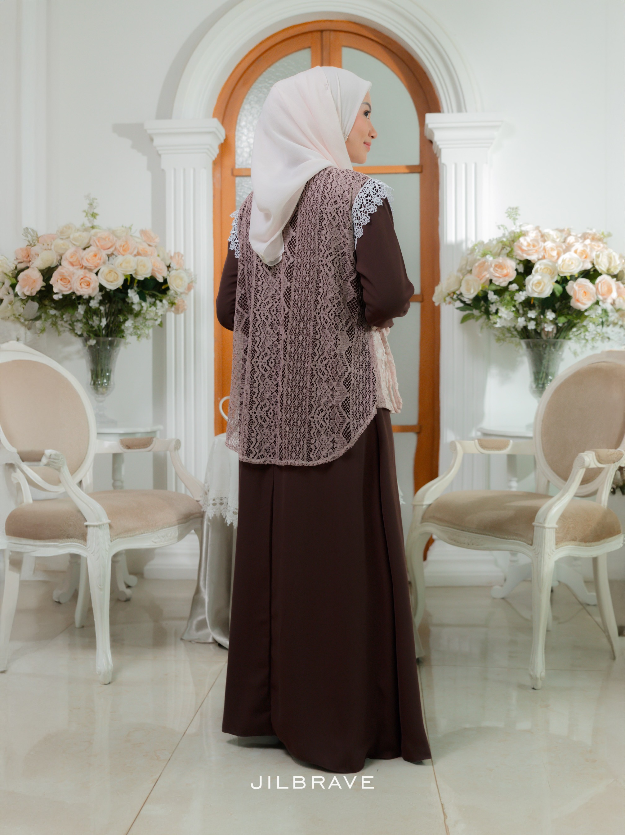 Ayundha Dress Embossed Kondangan Gamis Muslimah Feminine