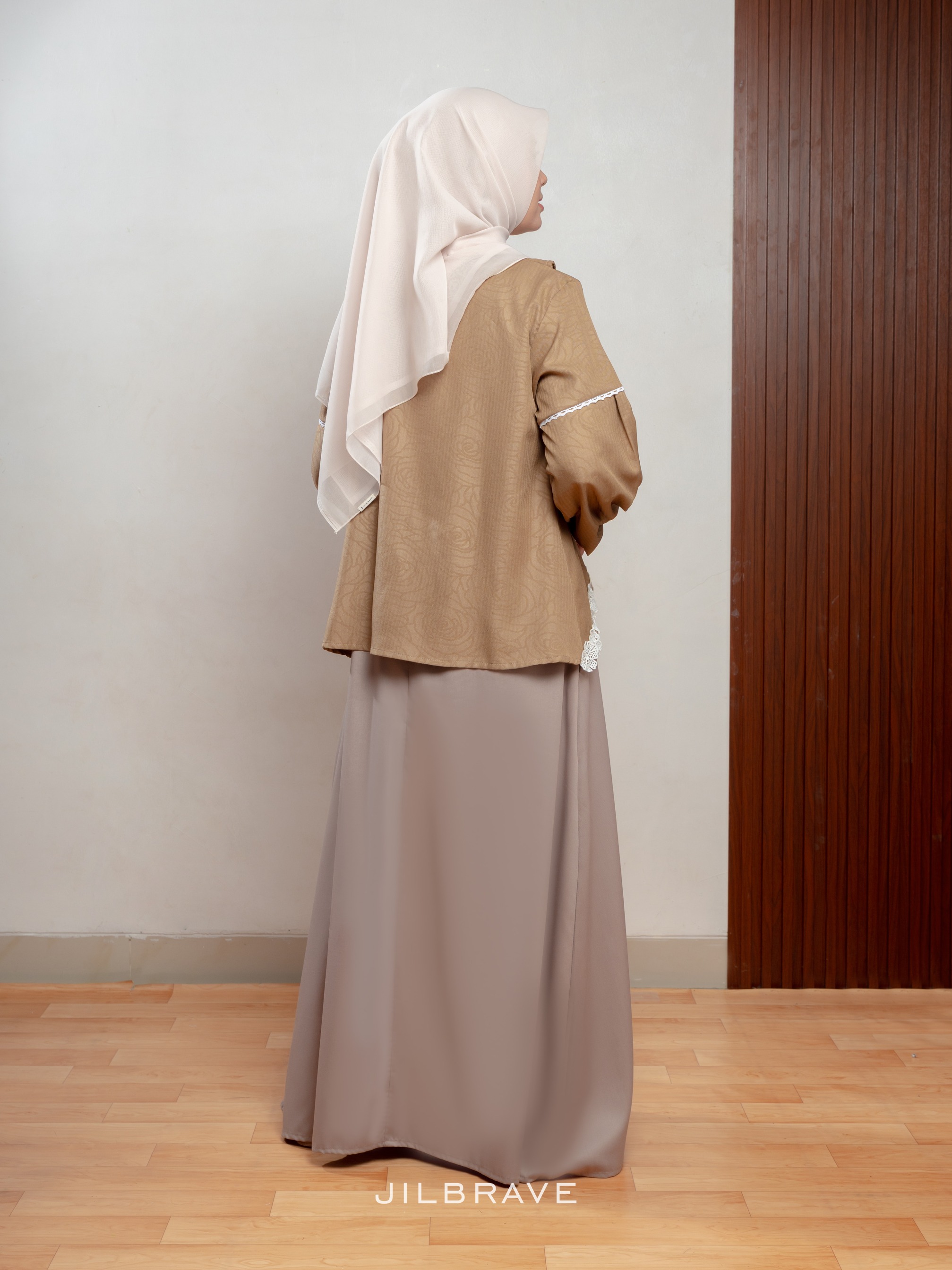 JILBRAVE Claudia Dress Gamis Set Outer Bordir Feminine Casual Elegant Look