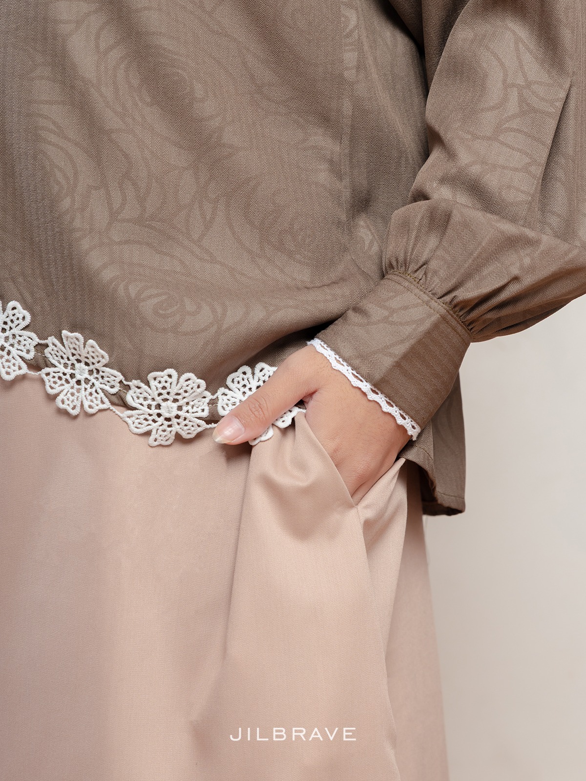 JILBRAVE Claudia Dress Gamis Set Outer Bordir Feminine Casual Elegant Look