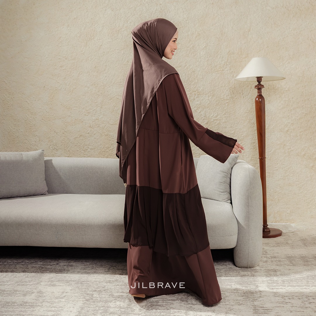 JILBRAVE Aira Abaya Gamis Muslimah Haji Umroh Daily Wear Basic Polos Flowy