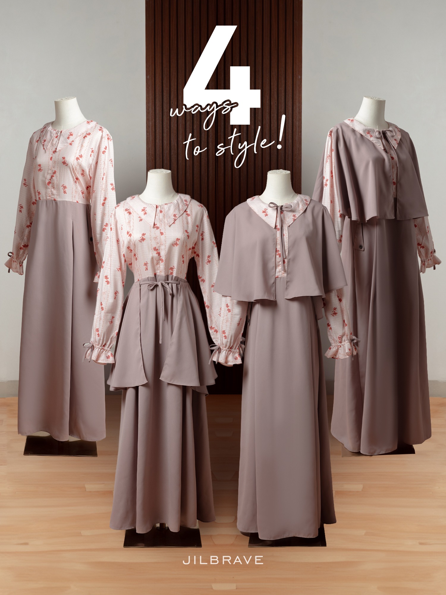 Jenna Dress Gamis Wanita 4 in 1 Look Motif TENCEL™ Premium