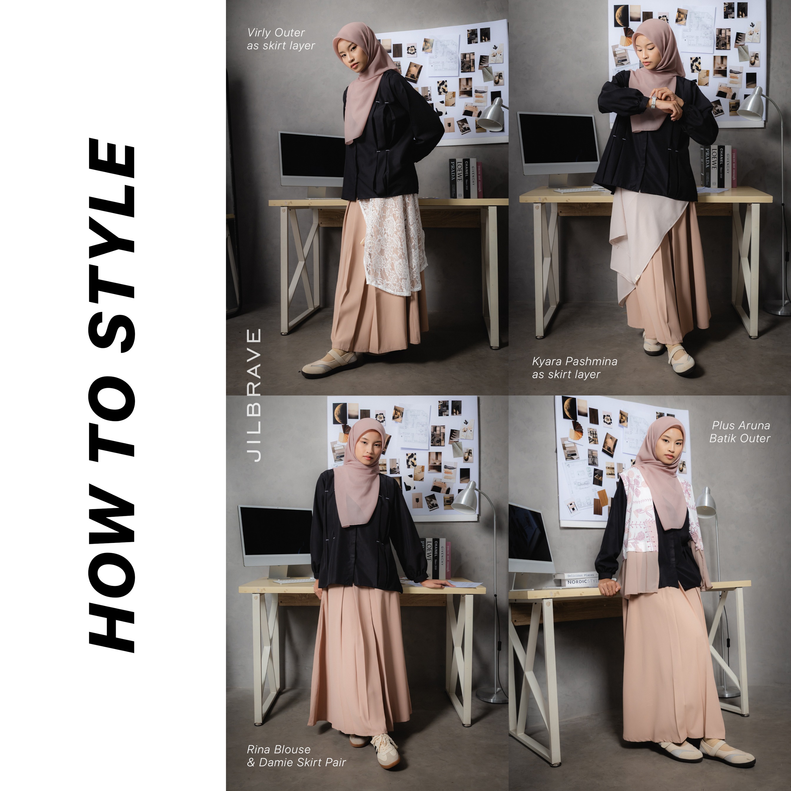 JILBRAVE Rina Blouse Kemeja Wanita Korean Style Basic Polos Poplin Silk