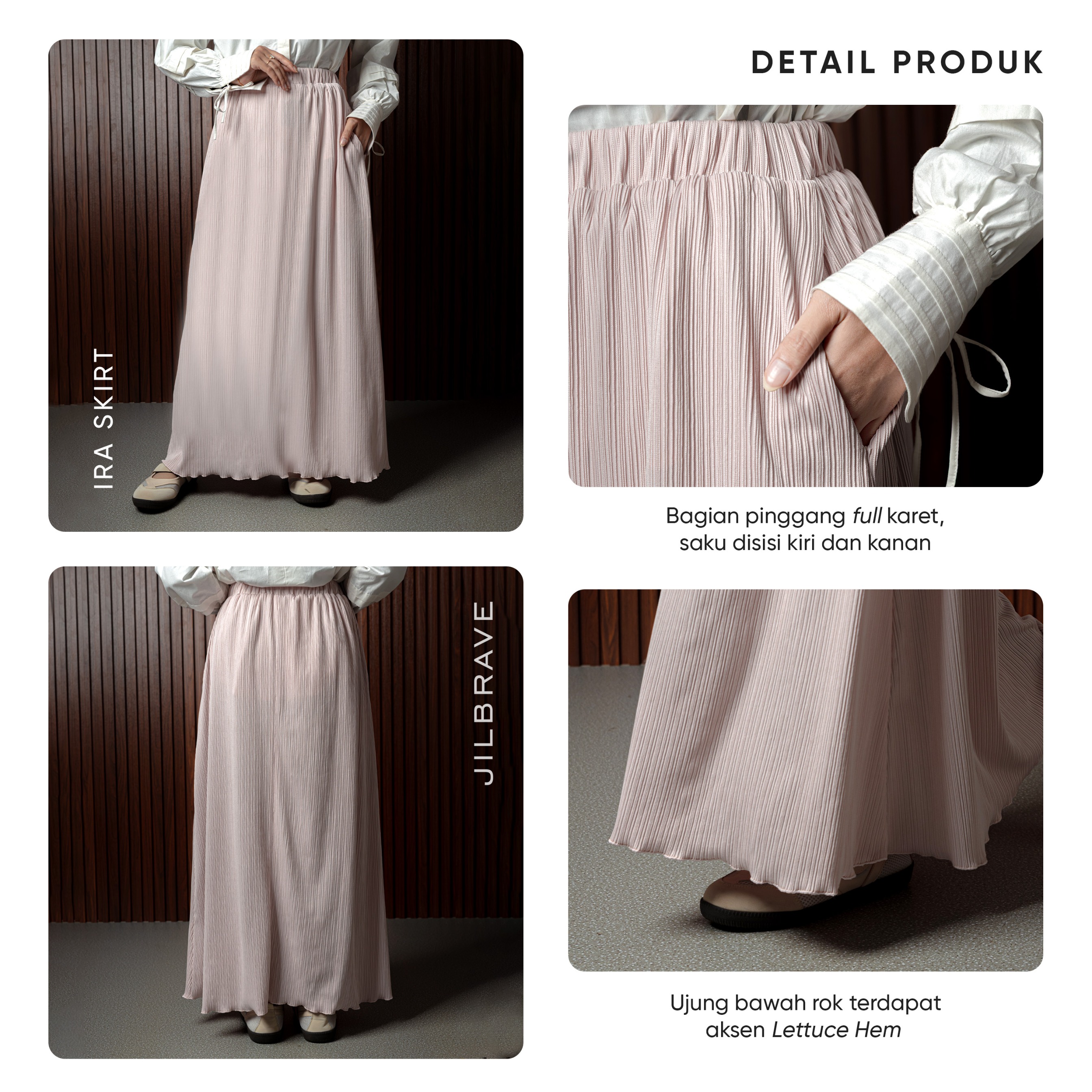 Ira Skirt Rok A-Line Knit Stripe Casual Daily Flowy