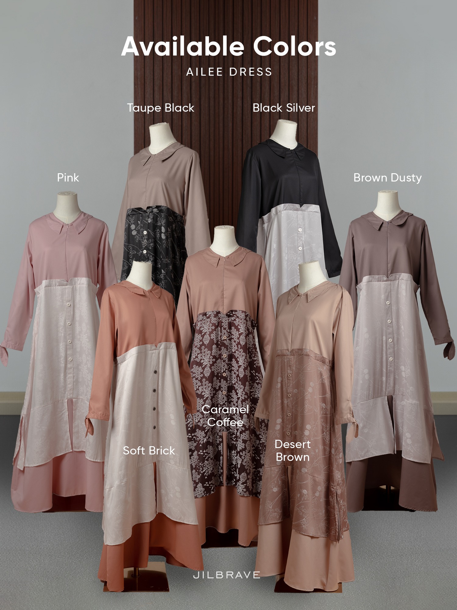 JILBRAVE Ailee Dress Gamis Cotton Silk Feminine Elegant