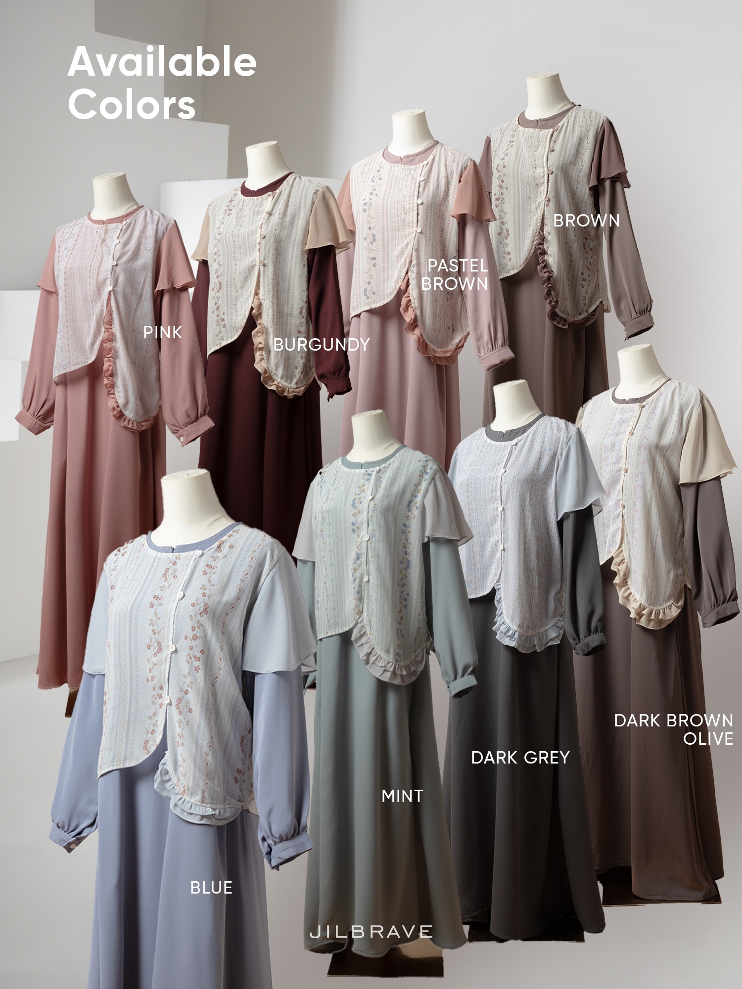 Caitlyn Dress Gamis Set Outer Feminine Anti-kusut
