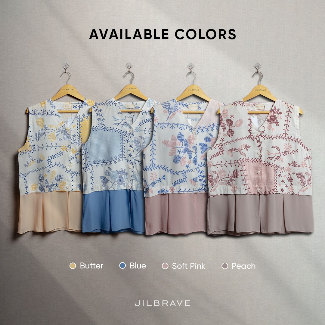 JILBRAVE Aruna Outer Batik Wanita Muslimah Sleeveless Elegan