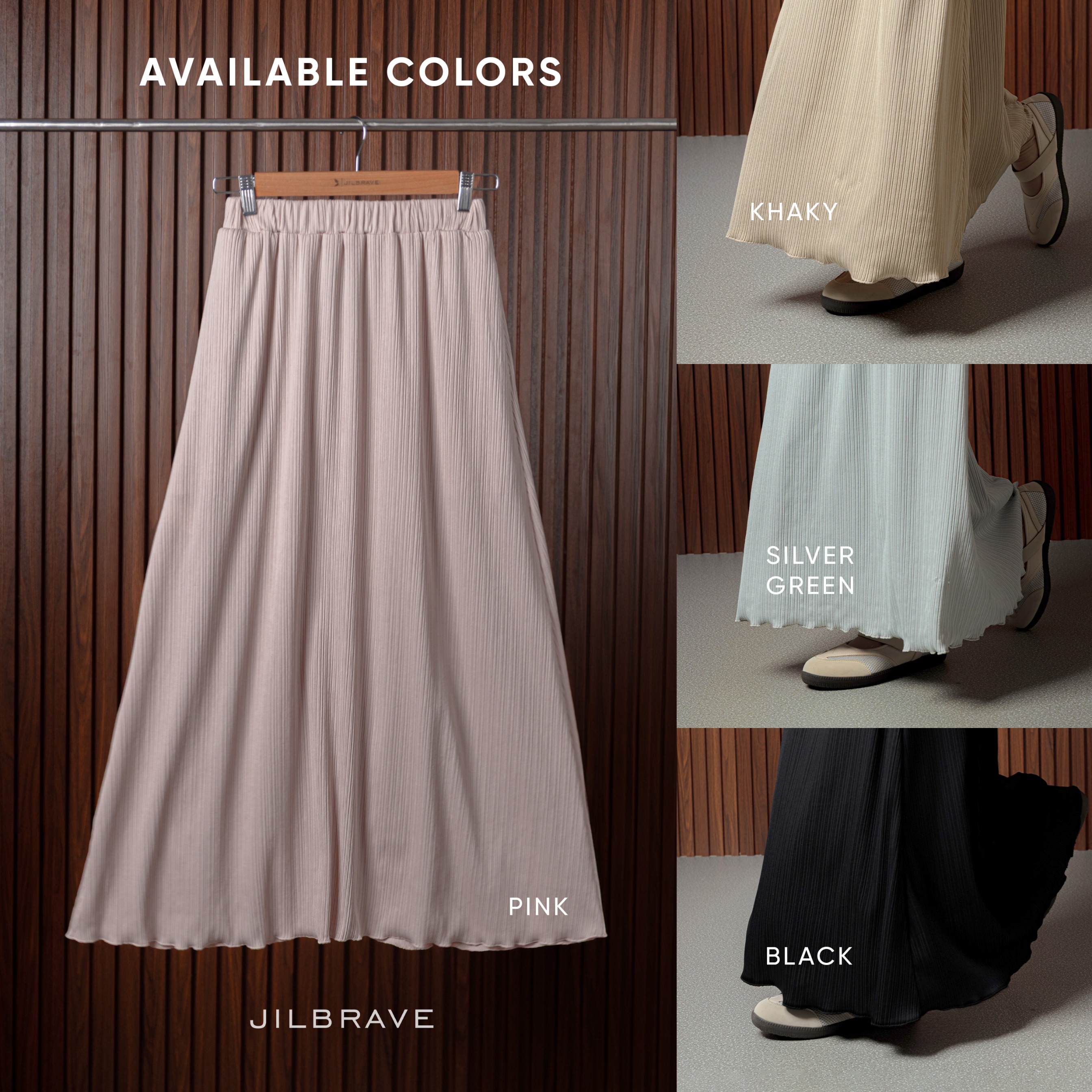 Ira Skirt Rok A-Line Knit Stripe Casual Daily Flowy