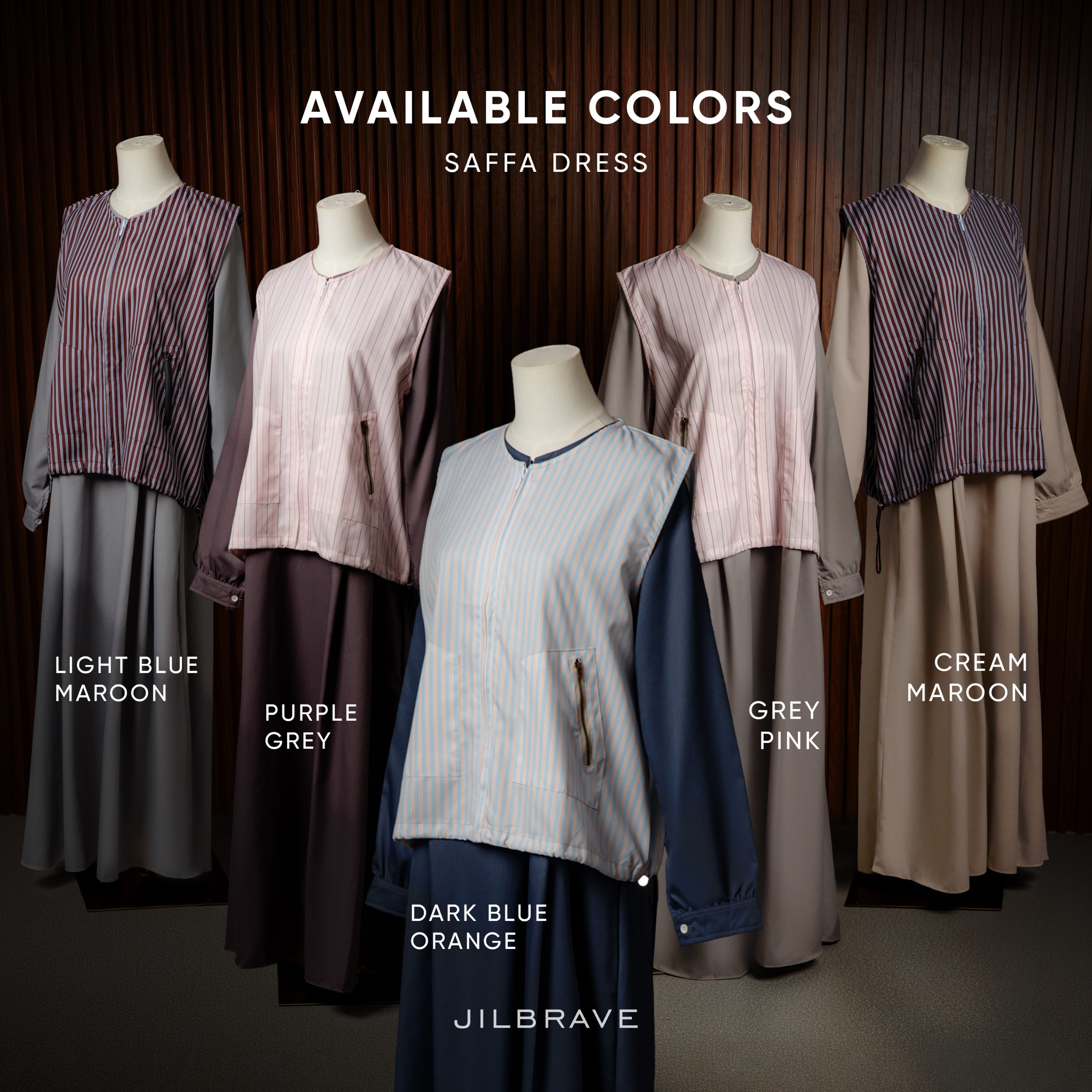 JILBRAVE Saffa Dress Gamis 2in1 Set Outer Cotton Korean Casual Daily Wear
