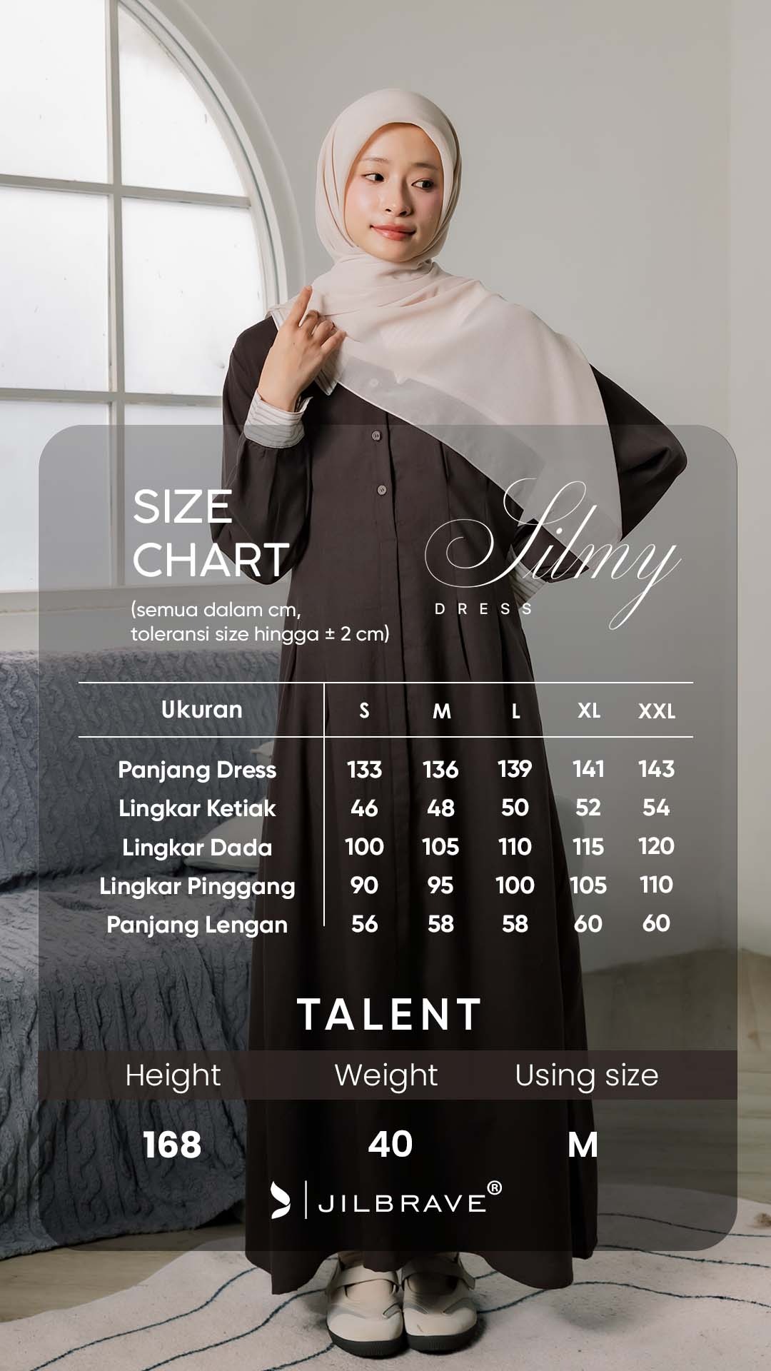 JILBRAVE Silmy Dress Gamis Modest Casual Semi Formal Loose A-Line Katun