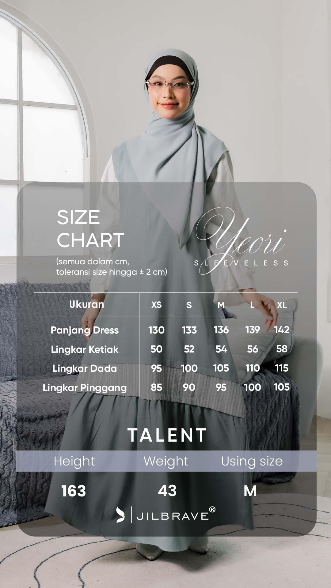 JILBRAVE Yeori Sleeveless Dress Cotton Inner Long Dress Tanpa Lengan Loose Fit Busui Friendly