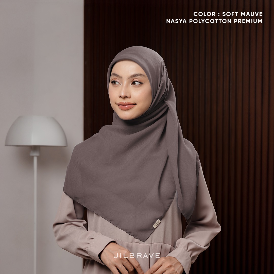 JILBRAVE Nasya Polycotton Premium Hijab Square (Hijab Segiempat Polycotton) phasmina