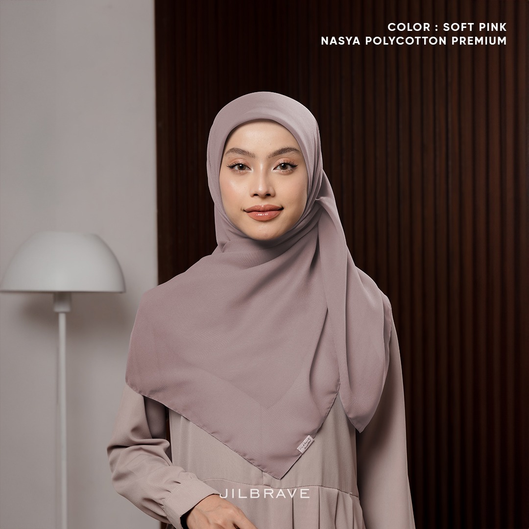 JILBRAVE Nasya Polycotton Premium Hijab Square (Hijab Segiempat Polycotton) phasmina