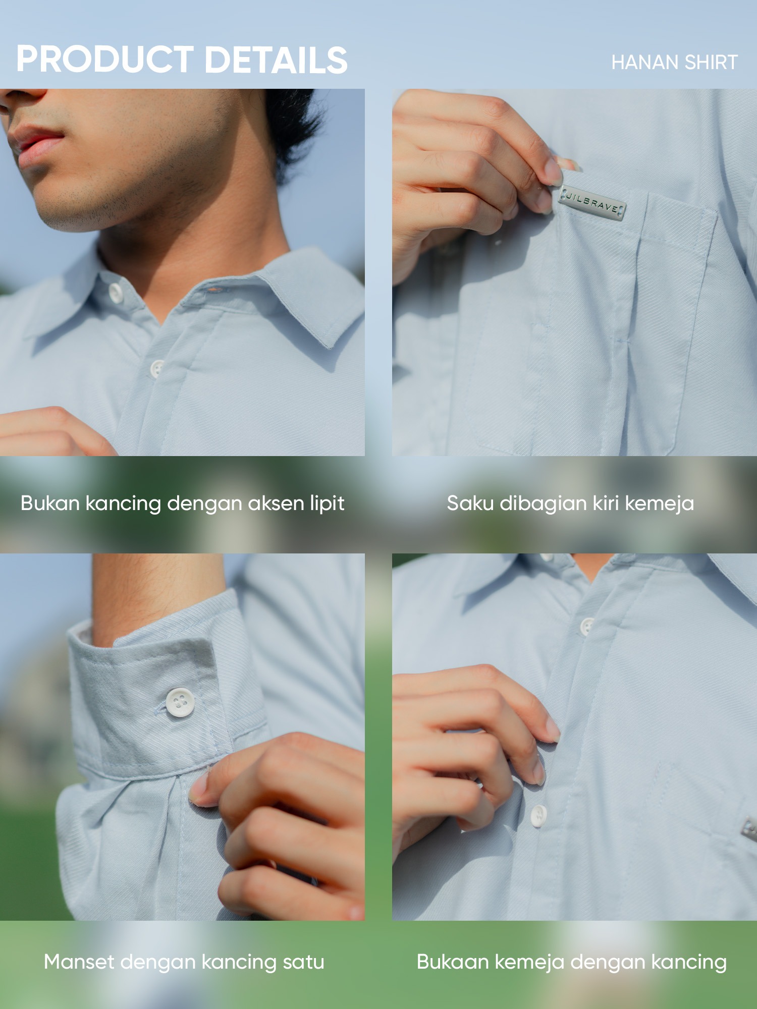 Hanan Shirt Kemeja Katun Pria Casual Semiformal