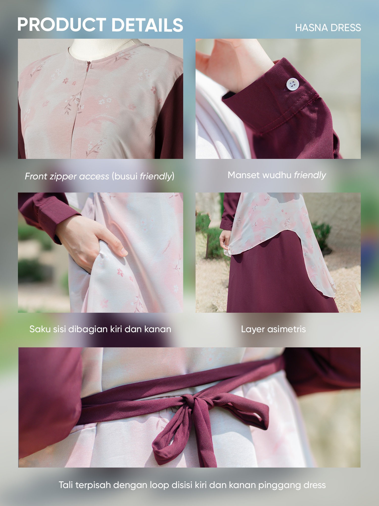 JILBRAVE Hasna Dress Gamis Motif Feminine Elegant