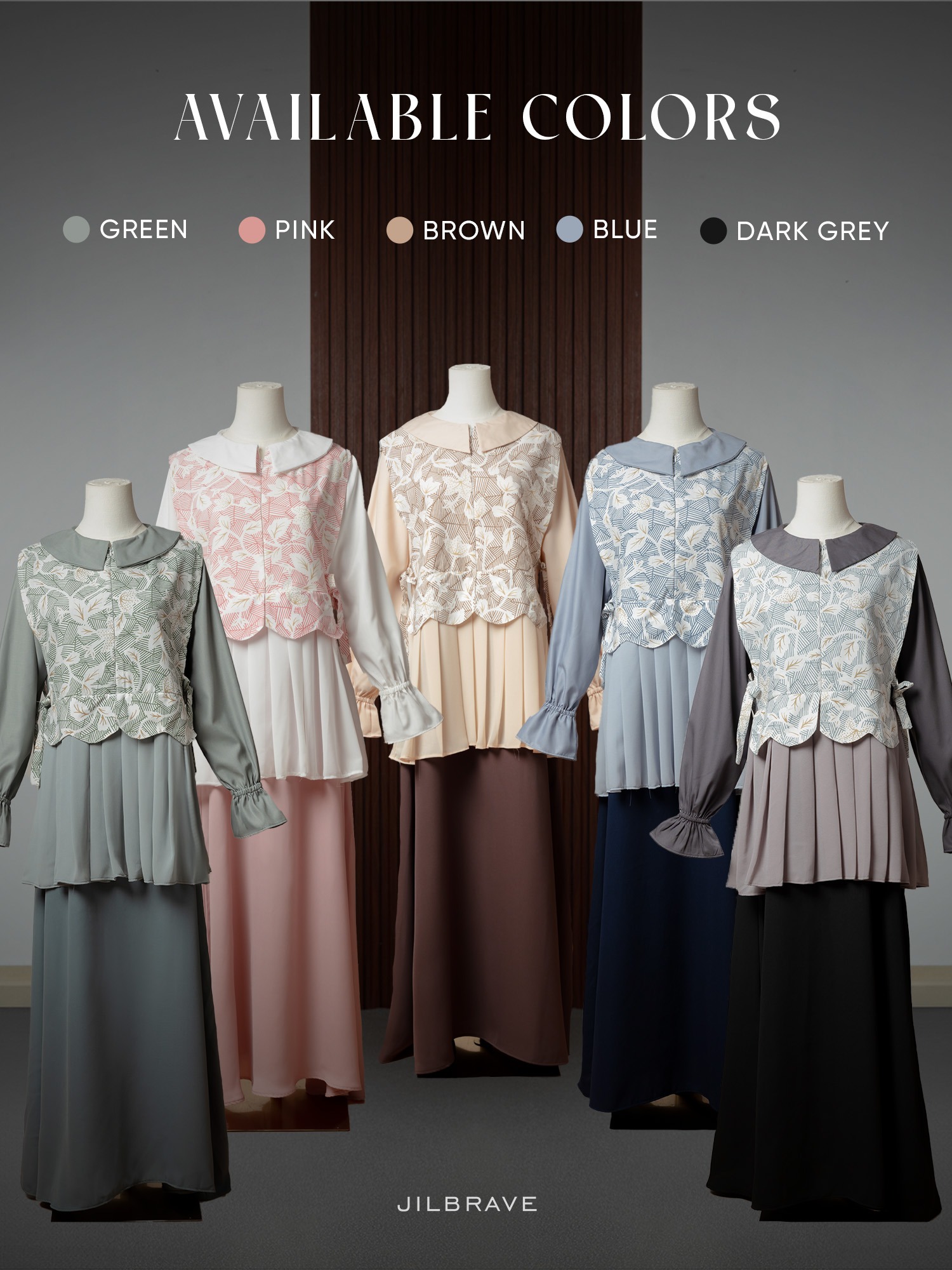 JILBRAVE Canthya Dress Gamis Set Outer Vest Batik Feminine Elegant Look