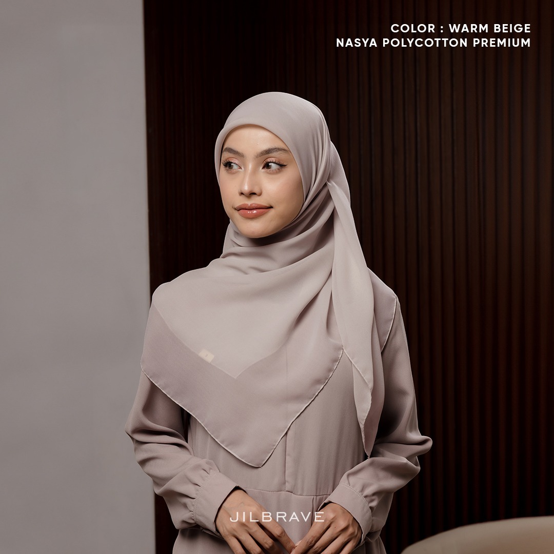 JILBRAVE Nasya Polycotton Premium Hijab Square (Hijab Segiempat Polycotton) phasmina
