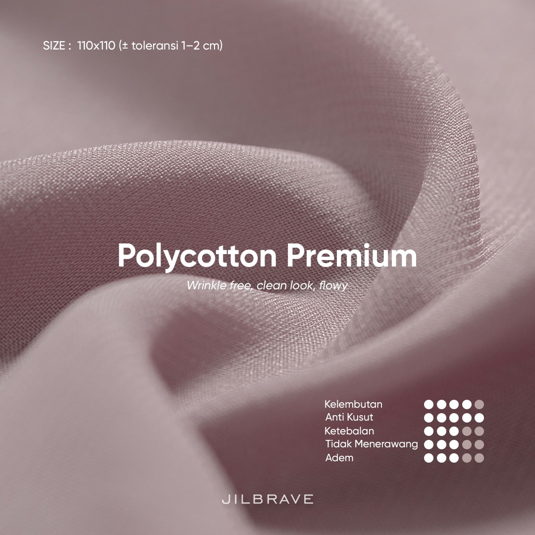 JILBRAVE Nasya Polycotton Premium Hijab Square (Hijab Segiempat Polycotton) phasmina