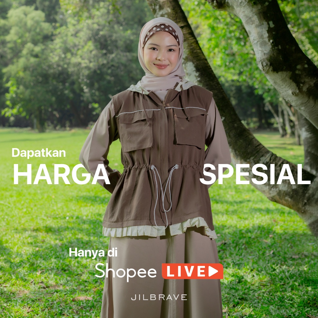 JILBRAVE Naftaly Dress - Gamis Outdoor Sporty Set Outer Hoodie Baju Muslimah Casual Premium