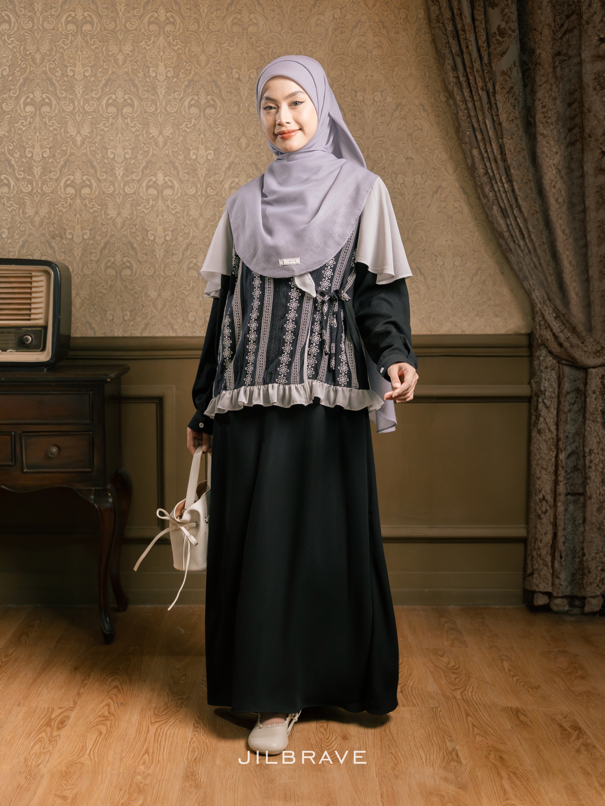 Keelia Dress Gamis Set Outer Kondangan Muslimah Feminine Elegant