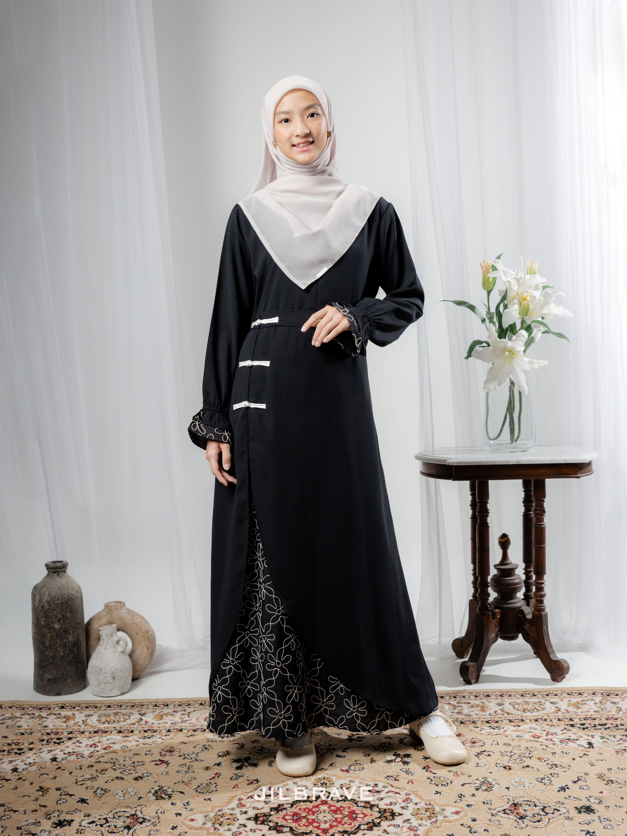 Luzi Dress Gamis Cheongsam Embroidery Elegant Modest