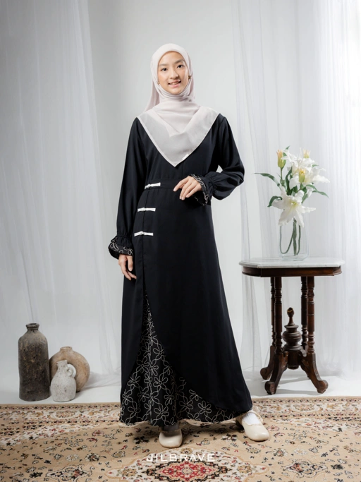 Image of Luzi Dress Gamis Cheongsam Embroidery Elegant Modest