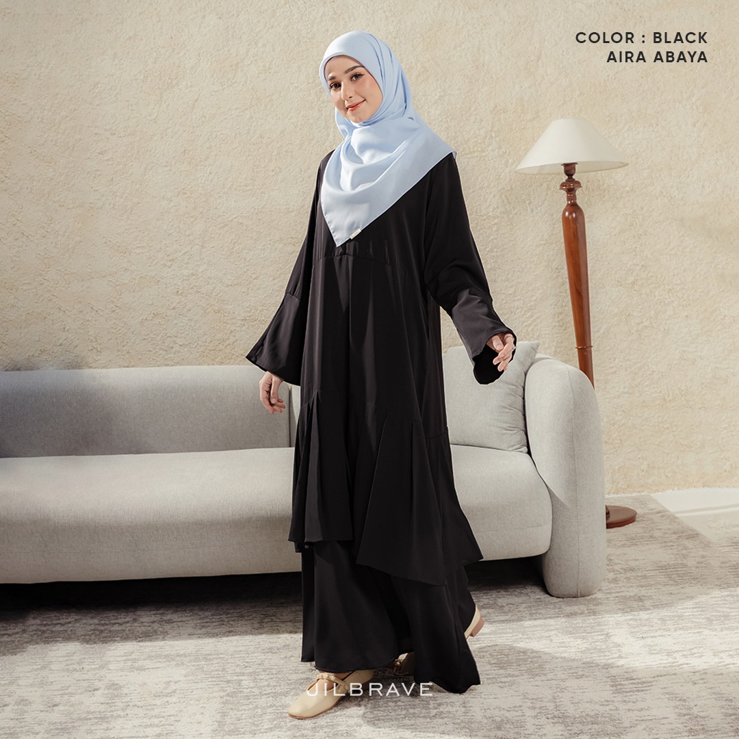 JILBRAVE Aira Abaya Gamis Muslimah Haji Umroh Daily Wear Basic Polos Flowy
