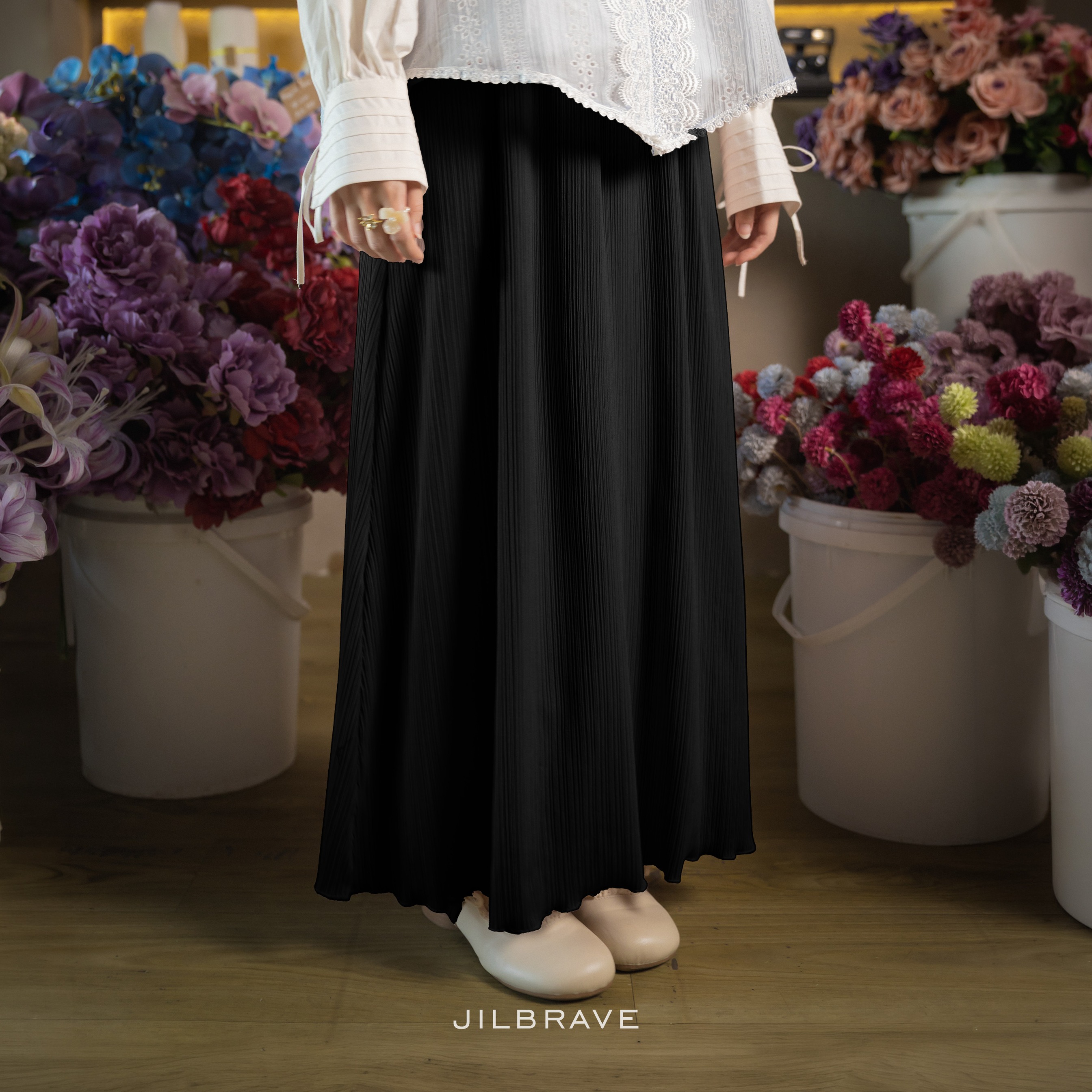 Ira Skirt Rok A-Line Knit Stripe Casual Daily Flowy