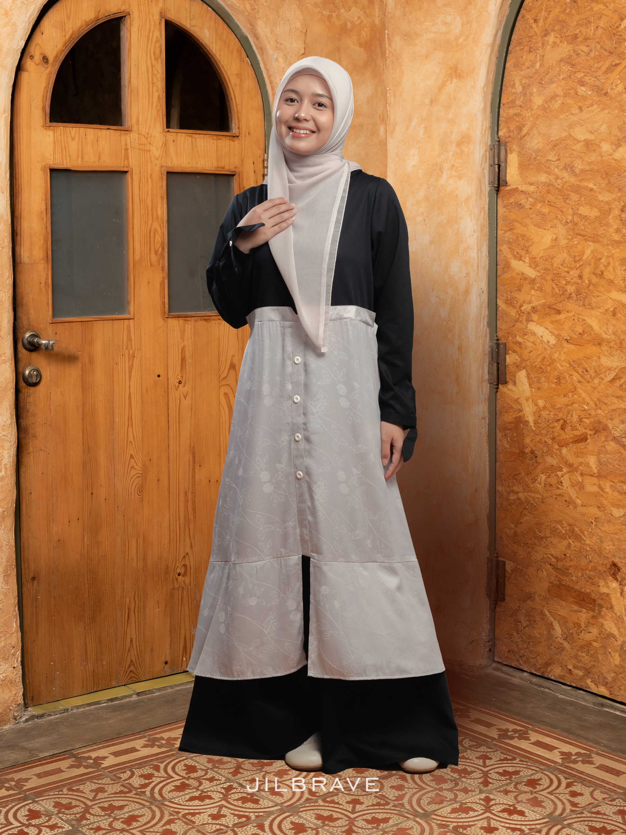 JILBRAVE Ailee Dress Gamis Cotton Silk Feminine Elegant