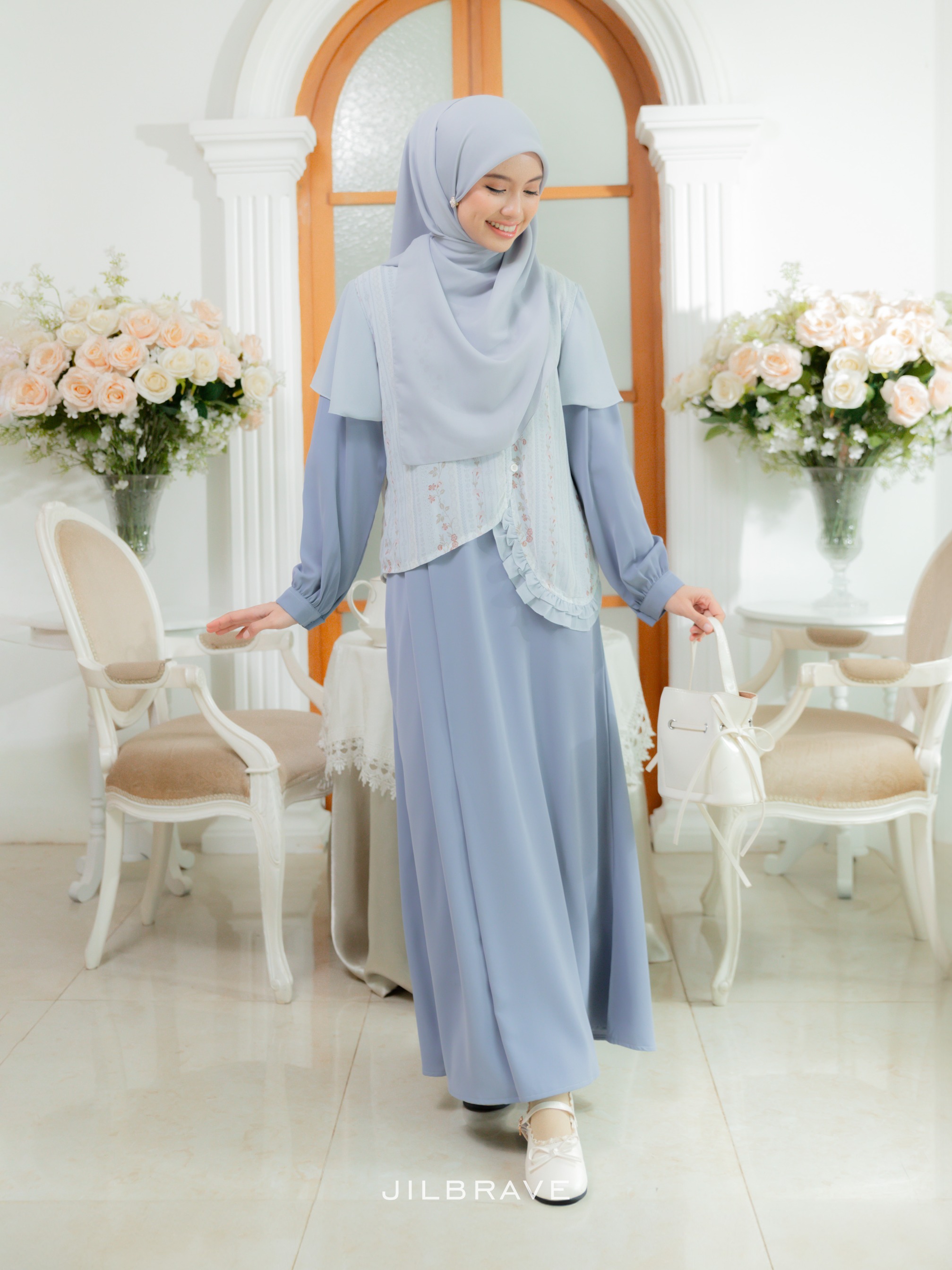 Caitlyn Dress Gamis Set Outer Feminine Anti-kusut
