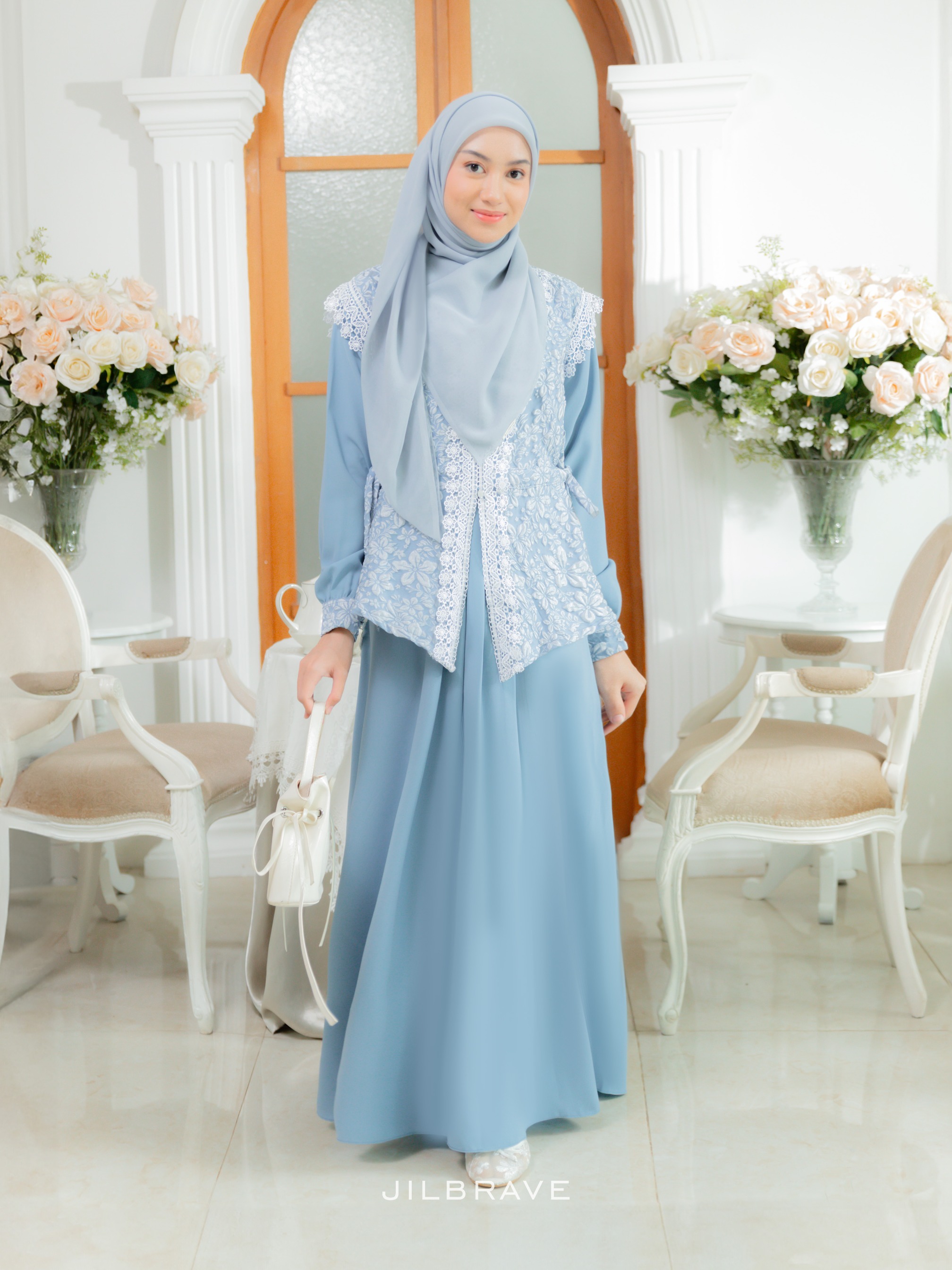 Ayundha Dress Embossed Kondangan Gamis Muslimah Feminine