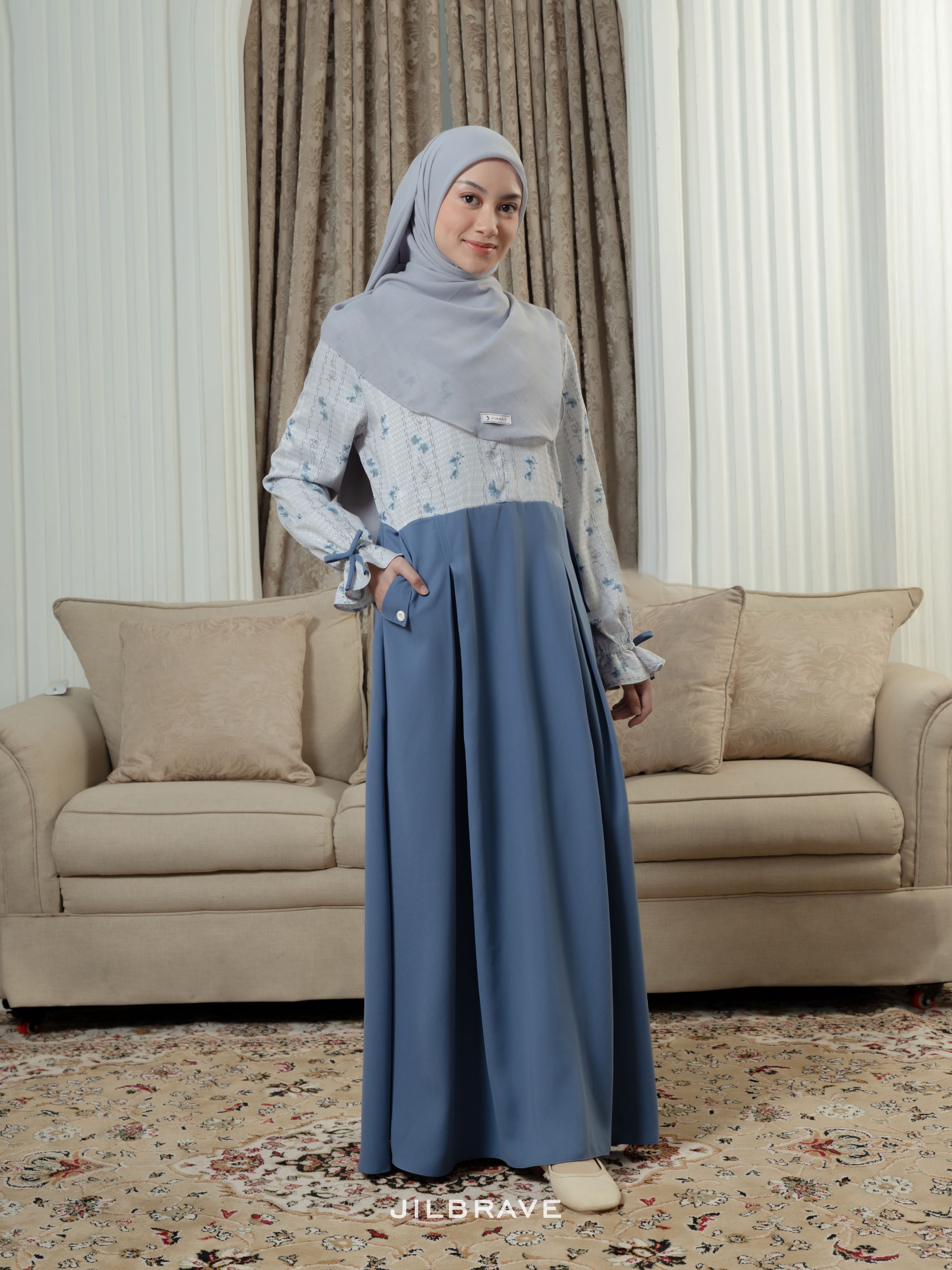 Jenna Dress Gamis Wanita 4 in 1 Look Motif TENCEL™ Premium