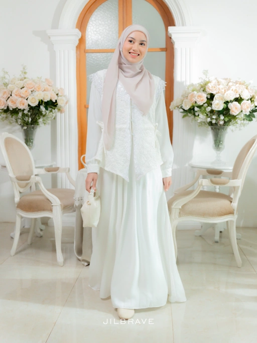 Image of Ayundha Dress Embossed Lebaran Kondangan Gamis Muslimah Feminine