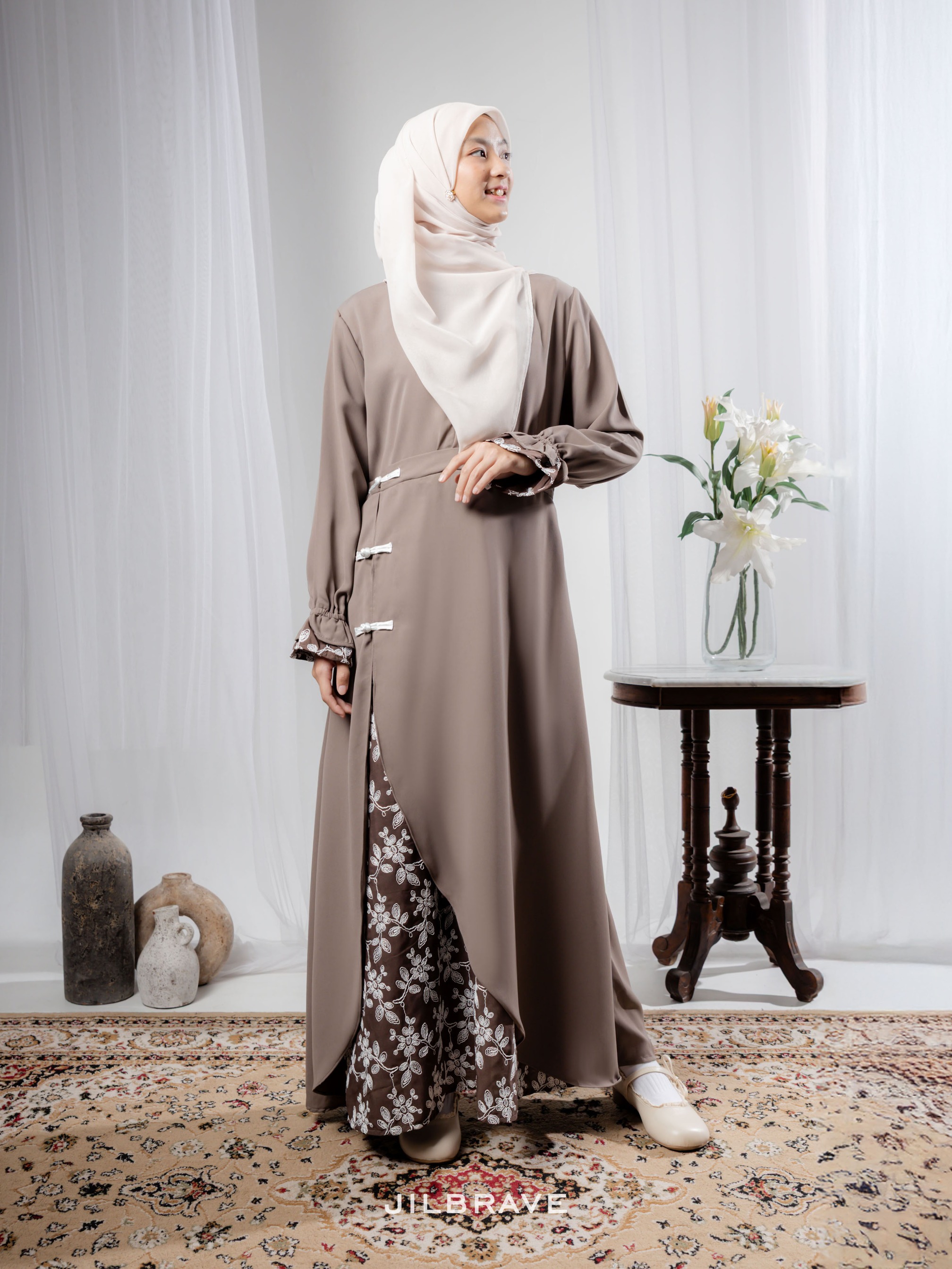Luzi Dress Gamis Cheongsam Embroidery Elegant Modest