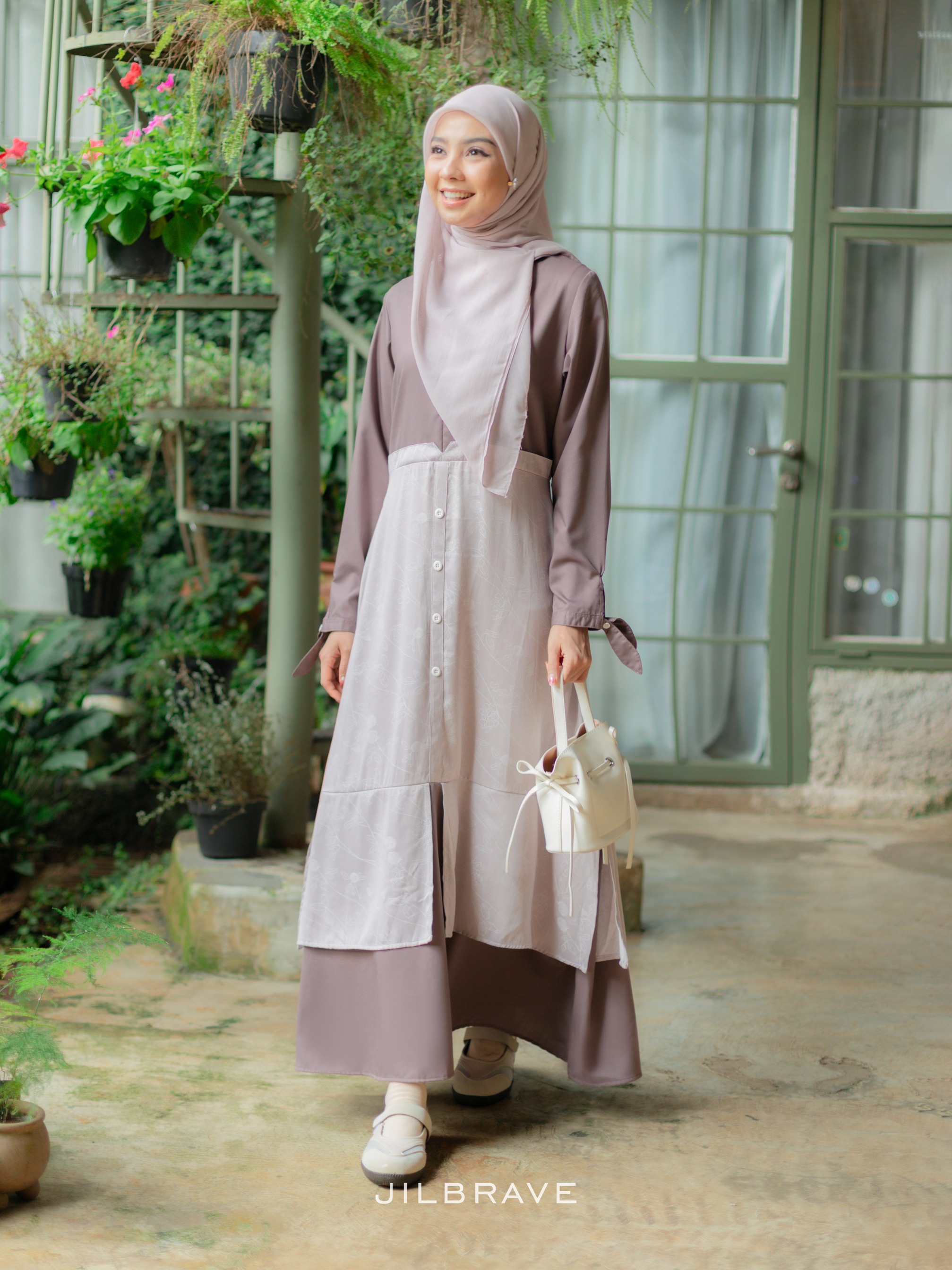 JILBRAVE Ailee Dress Gamis Cotton Silk Feminine Elegant