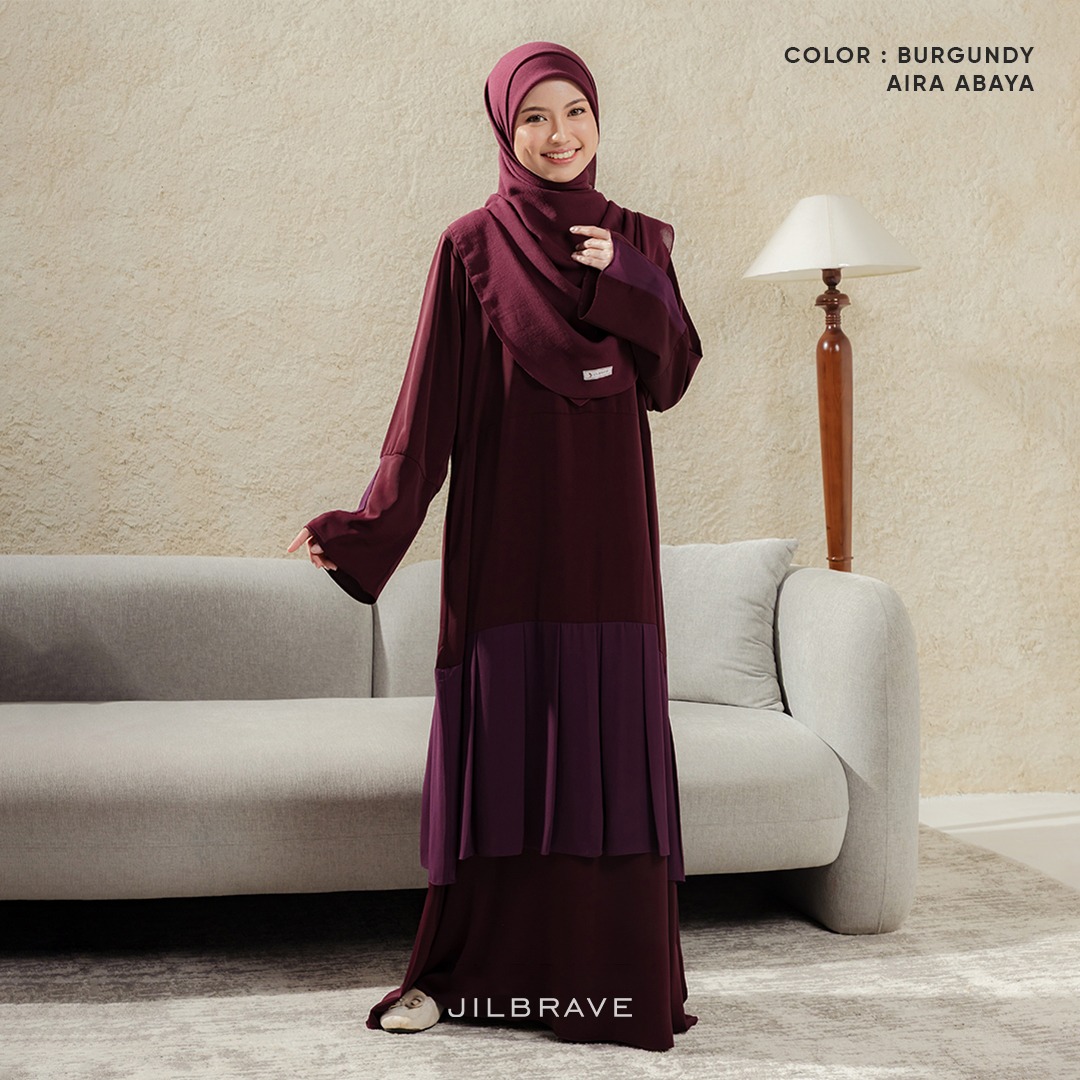 JILBRAVE Aira Abaya Gamis Muslimah Haji Umroh Daily Wear Basic Polos Flowy