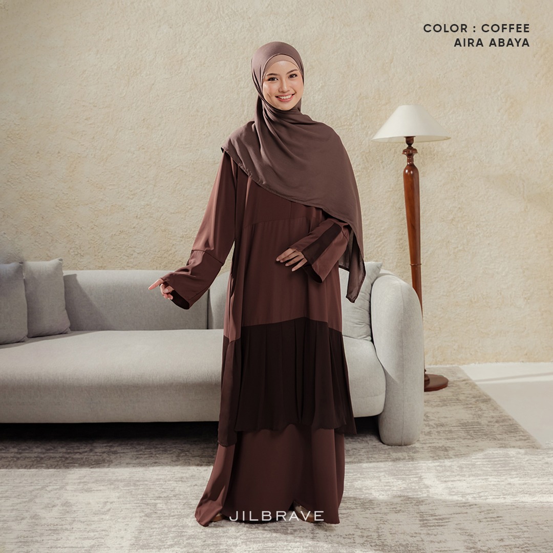 JILBRAVE Aira Abaya Gamis Muslimah Haji Umroh Daily Wear Basic Polos Flowy