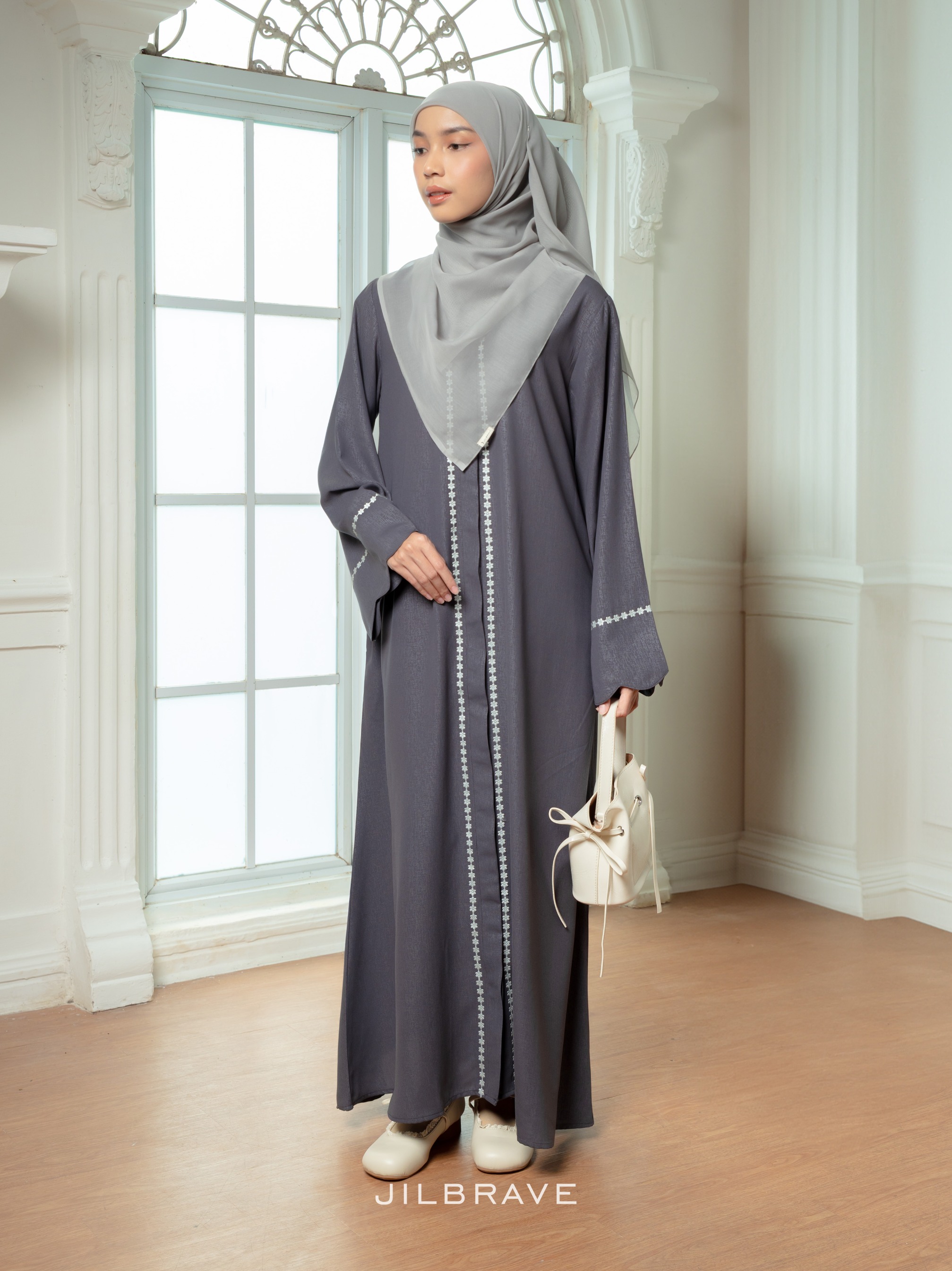 Isma Abaya Gamis Wanita Loose Dress Full Button Outer Friendly