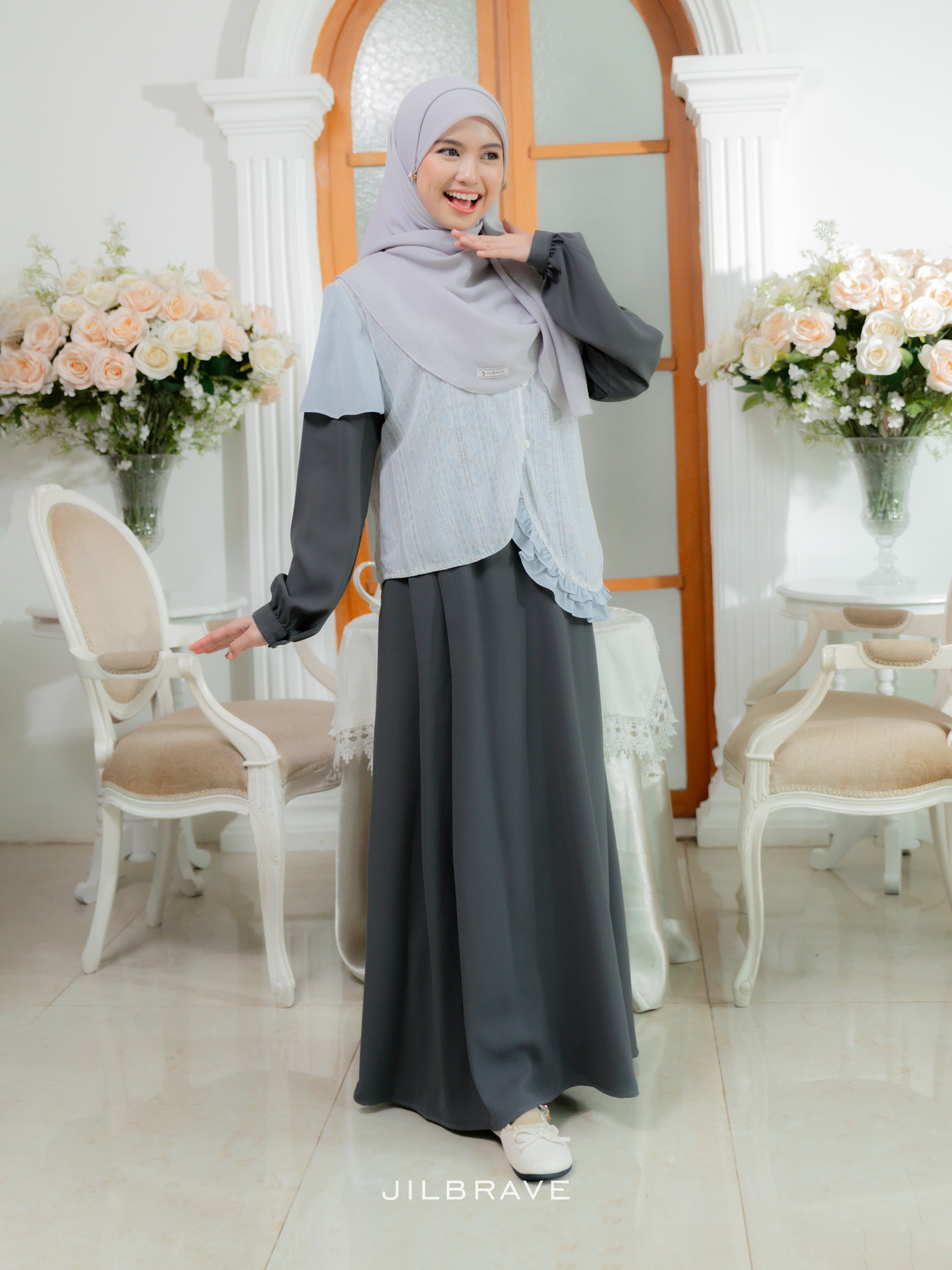 Caitlyn Dress Gamis Set Outer Feminine Anti-kusut