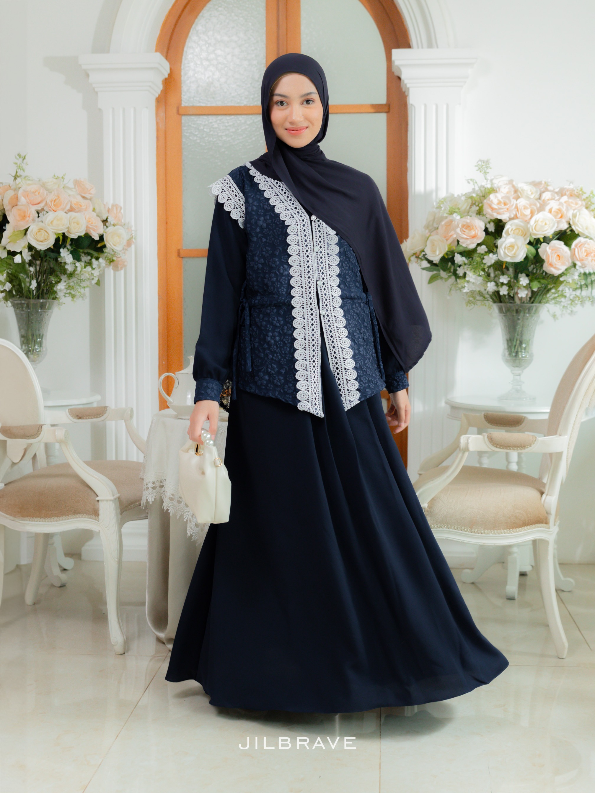 Ayundha Dress Embossed Kondangan Gamis Muslimah Feminine