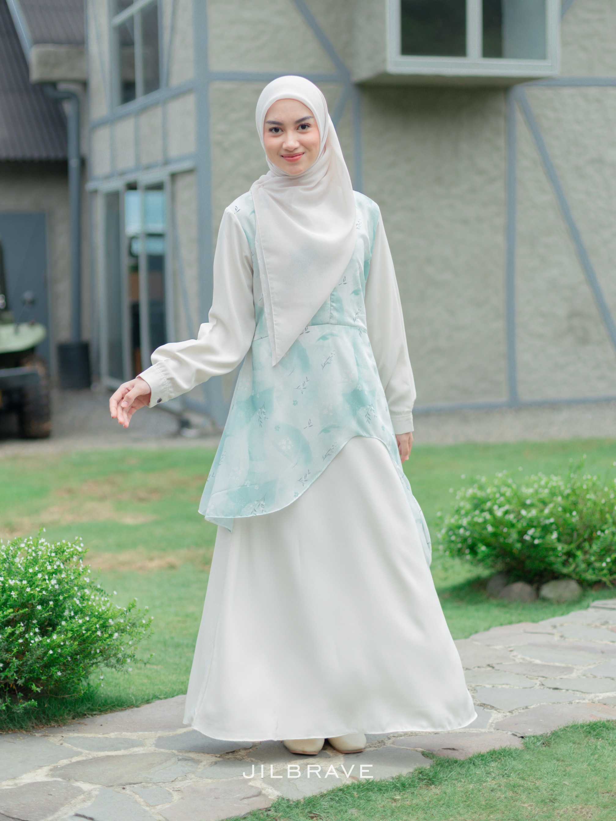 JILBRAVE Hasna Dress Gamis Motif Feminine Elegant