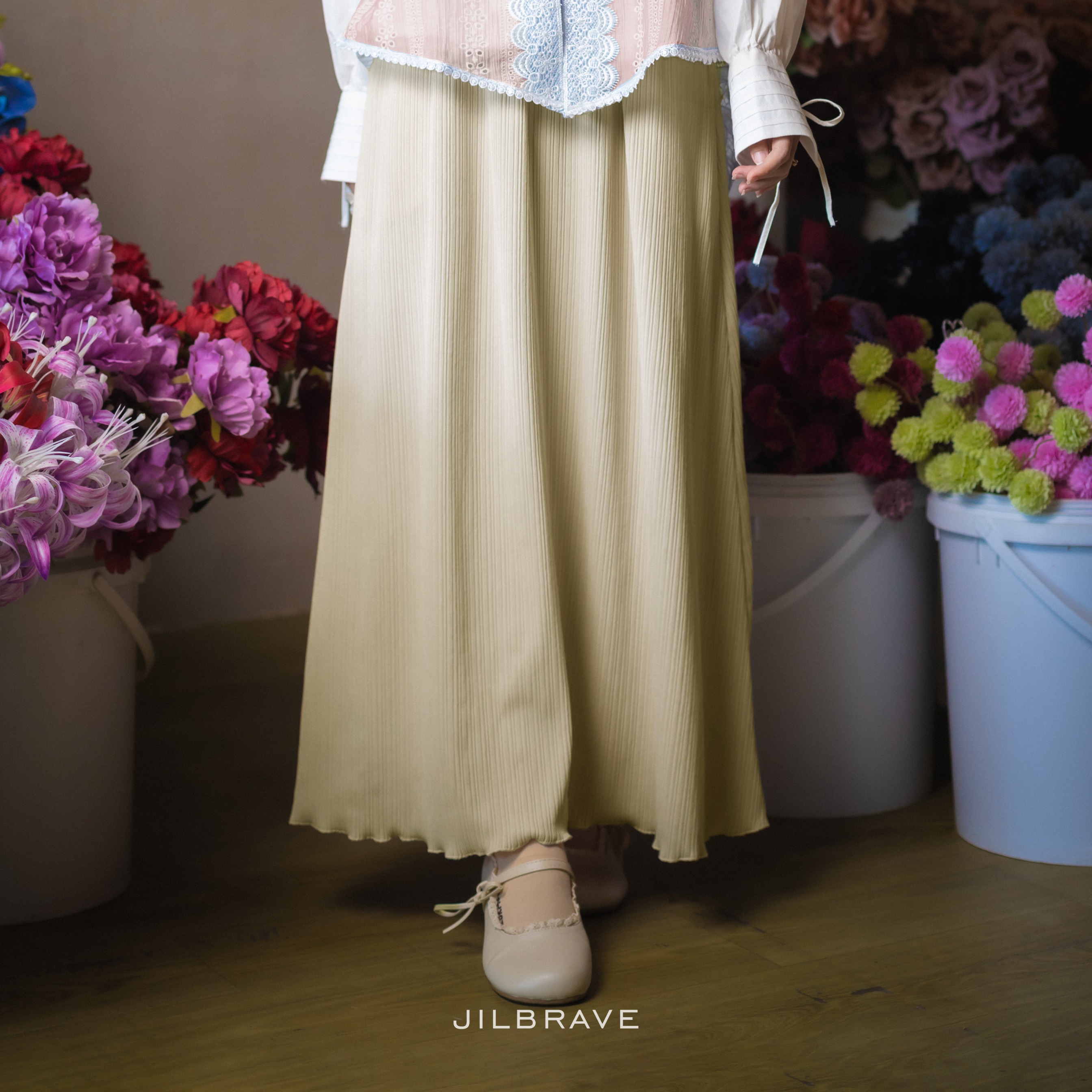 Ira Skirt Rok A-Line Knit Stripe Casual Daily Flowy