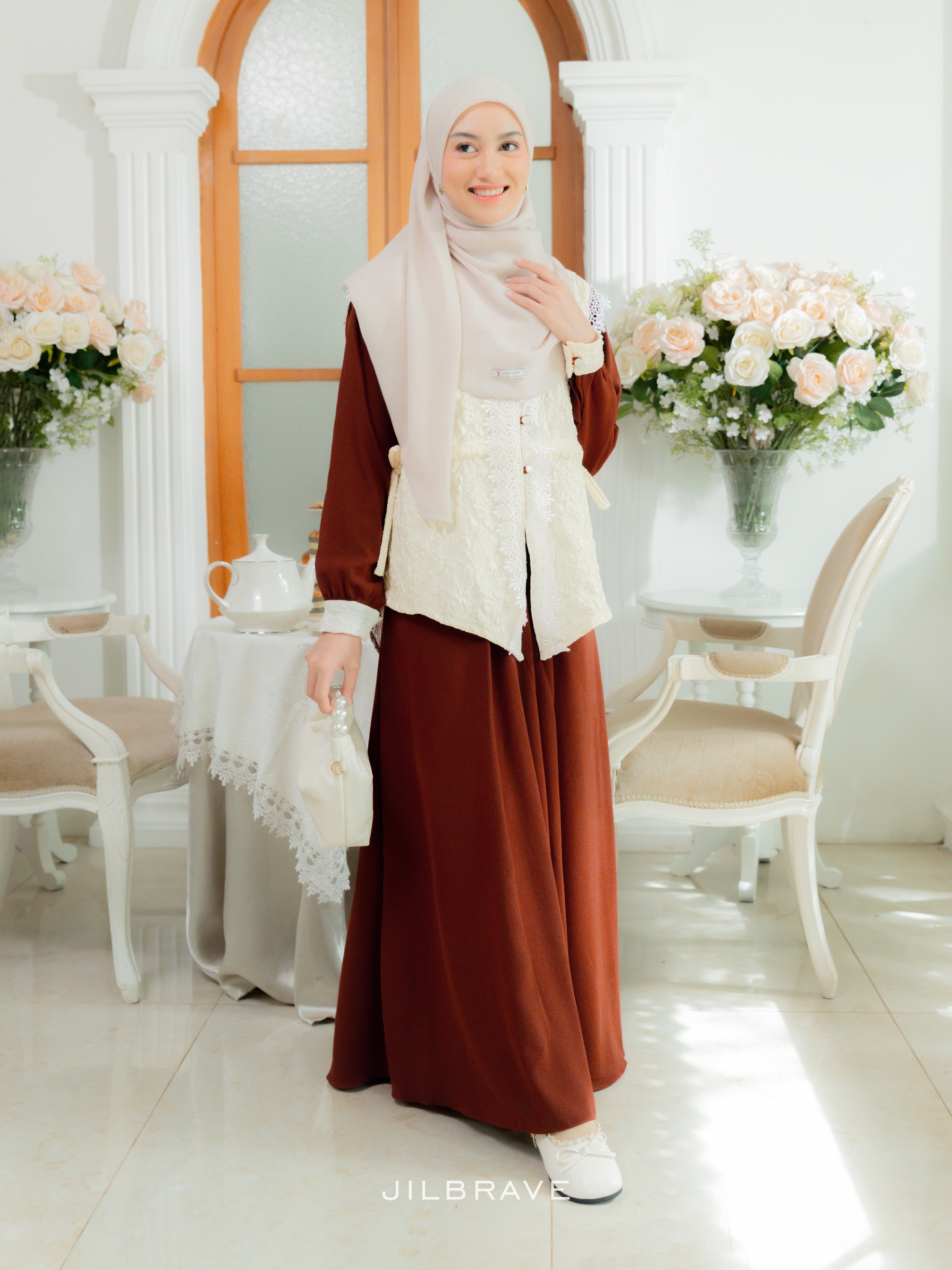 Ayundha Dress Embossed Kondangan Gamis Muslimah Feminine