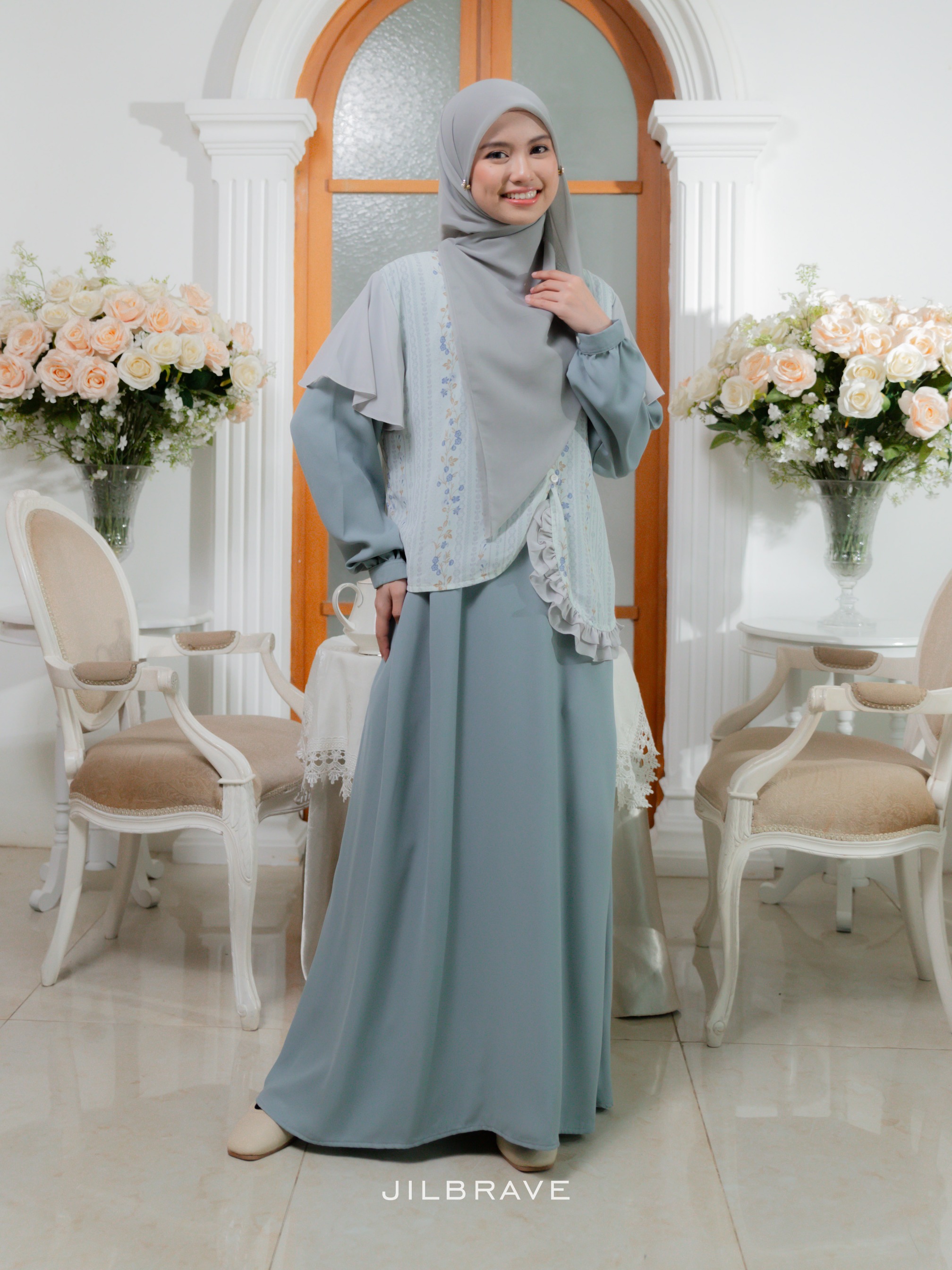 Caitlyn Dress Gamis Set Outer Feminine Anti-kusut