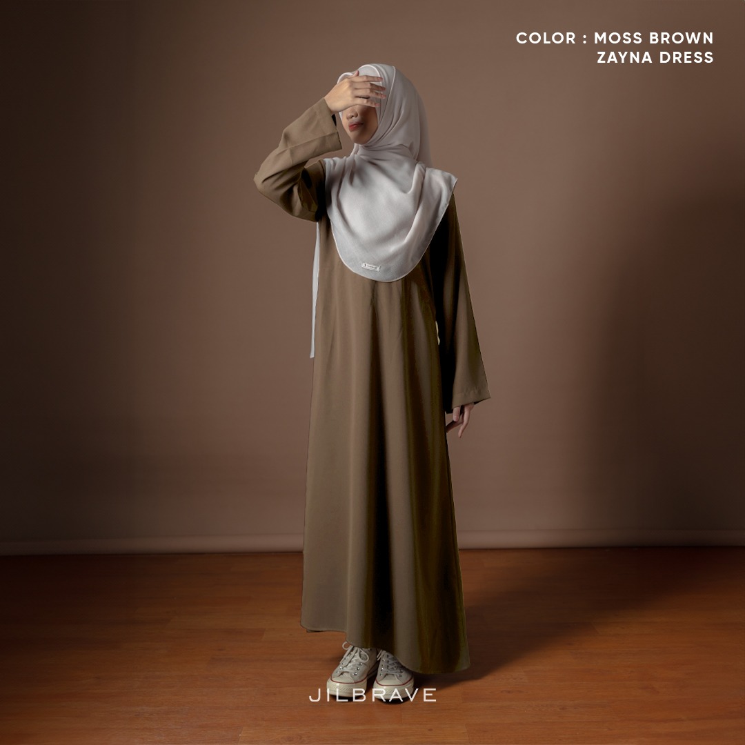 JILBRAVE Zayna Dress Wanita Gamis Basic Plain Simple