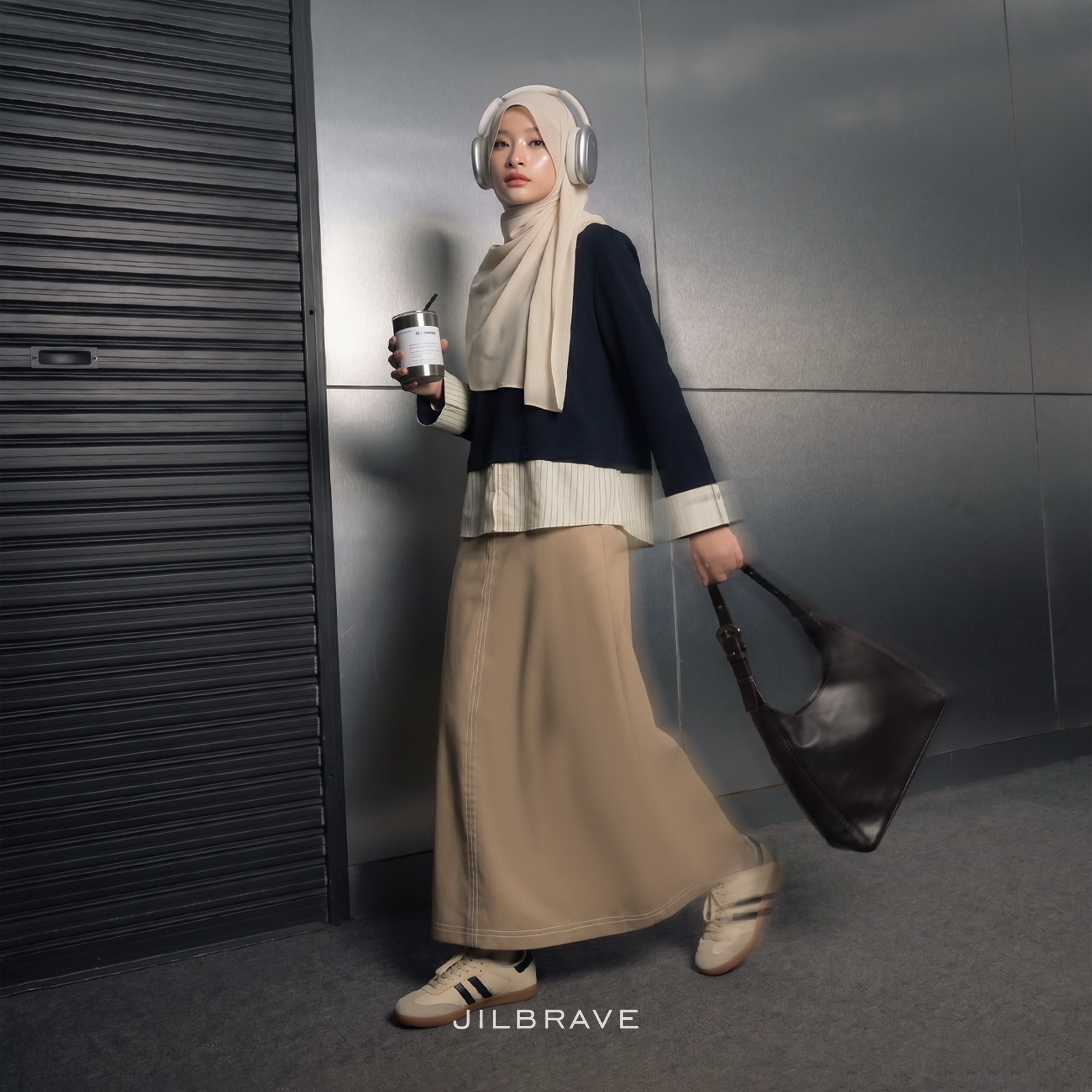 Elanie Dress 2 in 1 Set Outer Cardigan Gamis Wanita Casual Daily