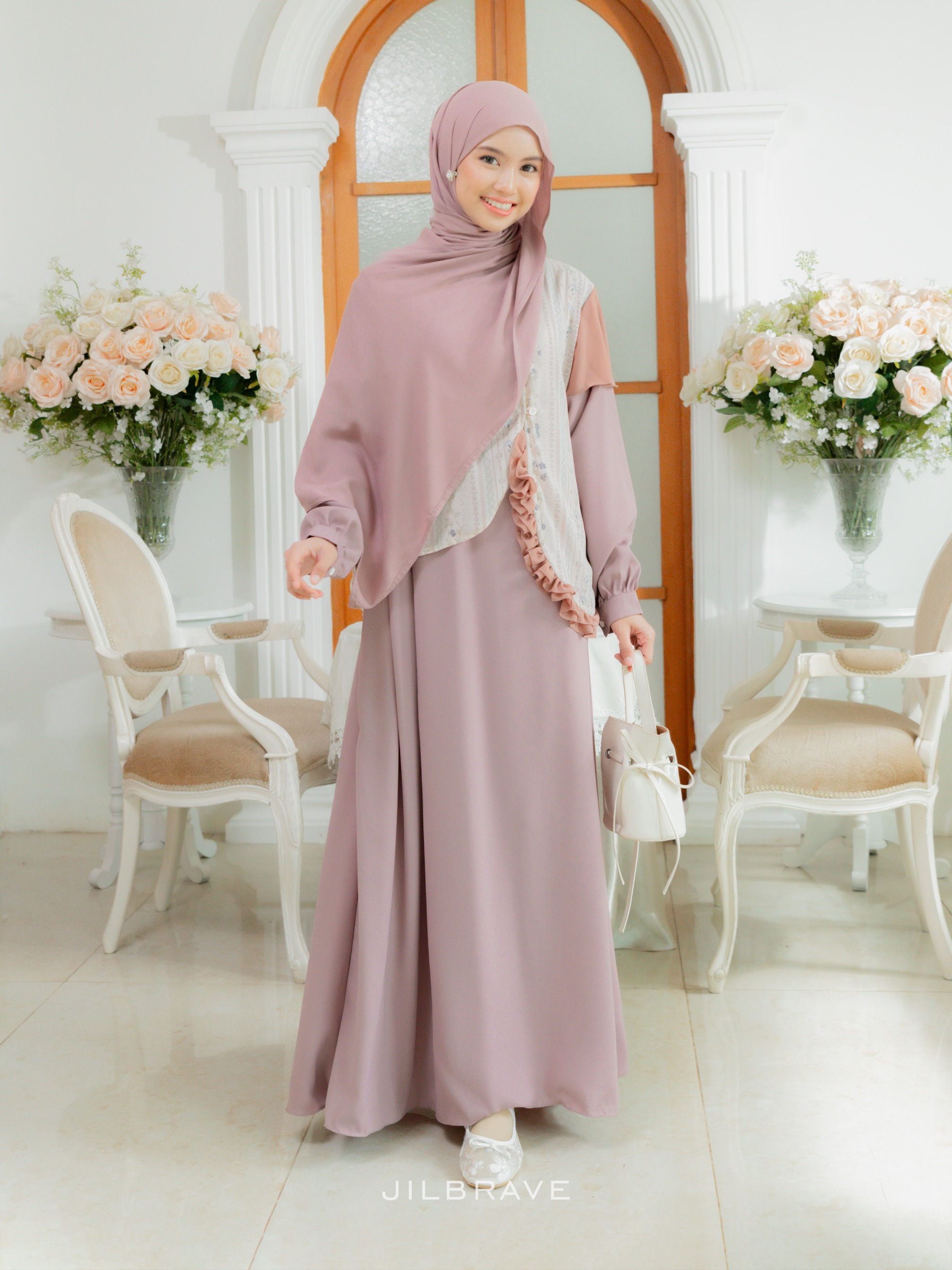 Caitlyn Dress Gamis Set Outer Feminine Anti-kusut