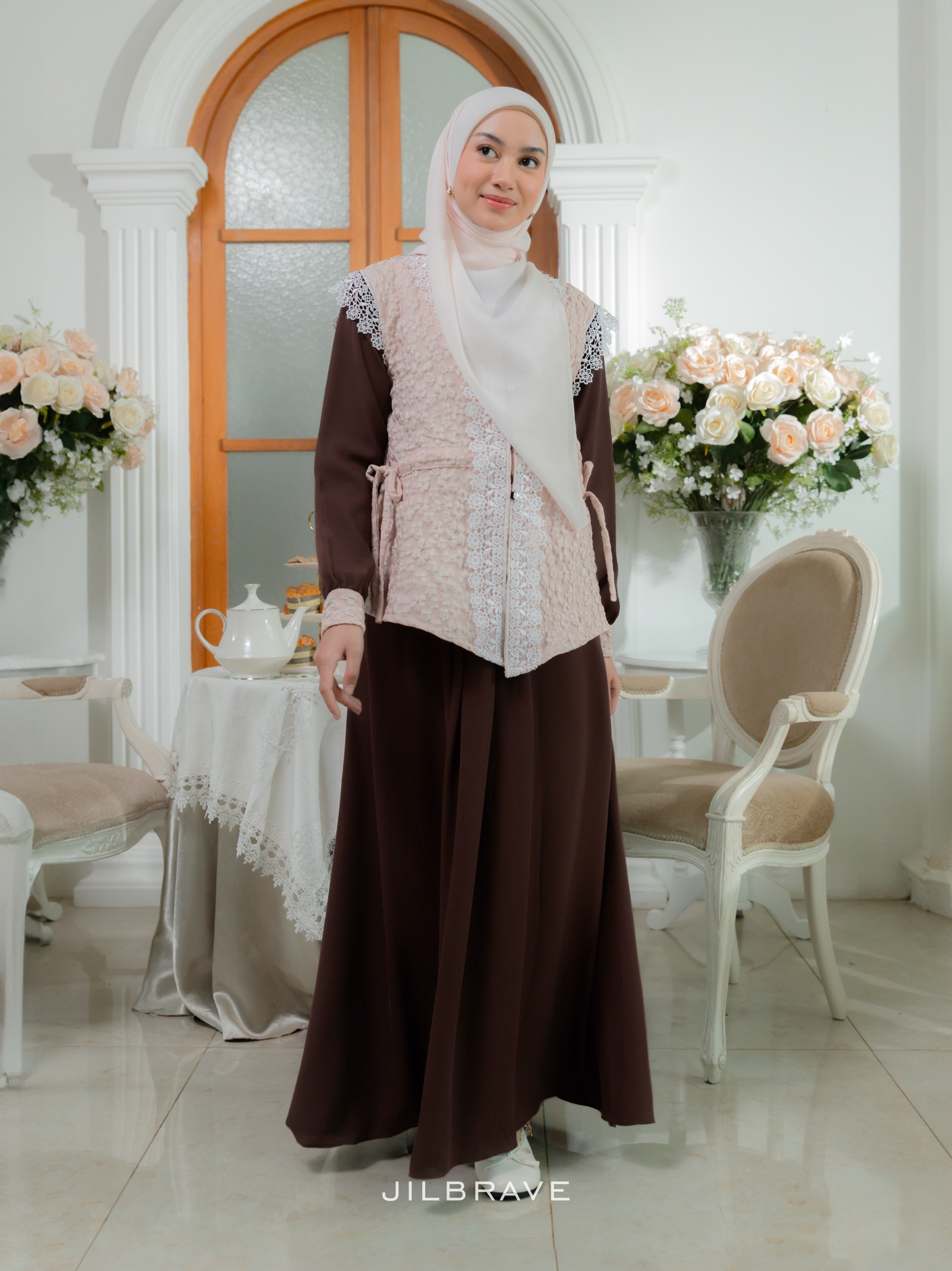 Ayundha Dress Embossed Kondangan Gamis Muslimah Feminine