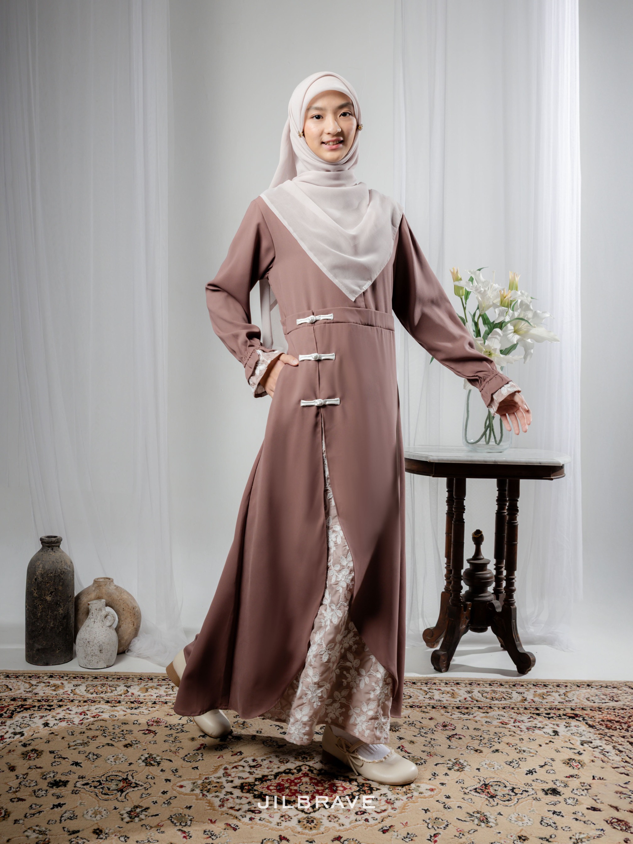 Luzi Dress Gamis Cheongsam Embroidery Elegant Modest