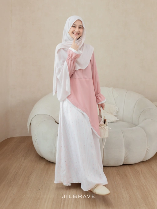 Image of Nayara Dress Gamis Raya Lebaran Exclusive Pattern Feminine Chic