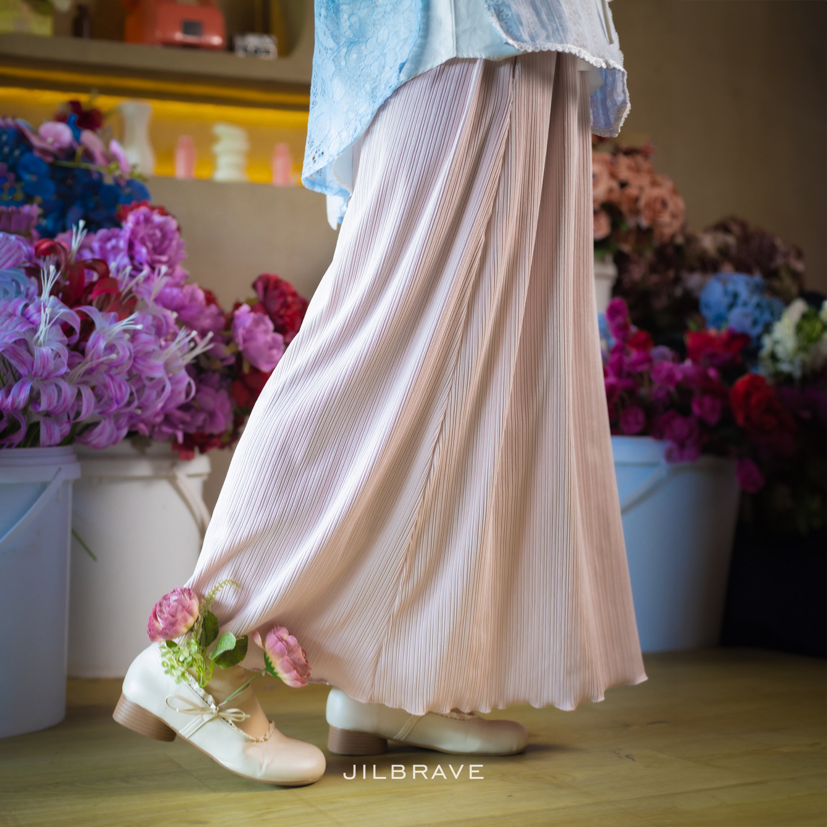 Ira Skirt Rok A-Line Knit Stripe Casual Daily Flowy